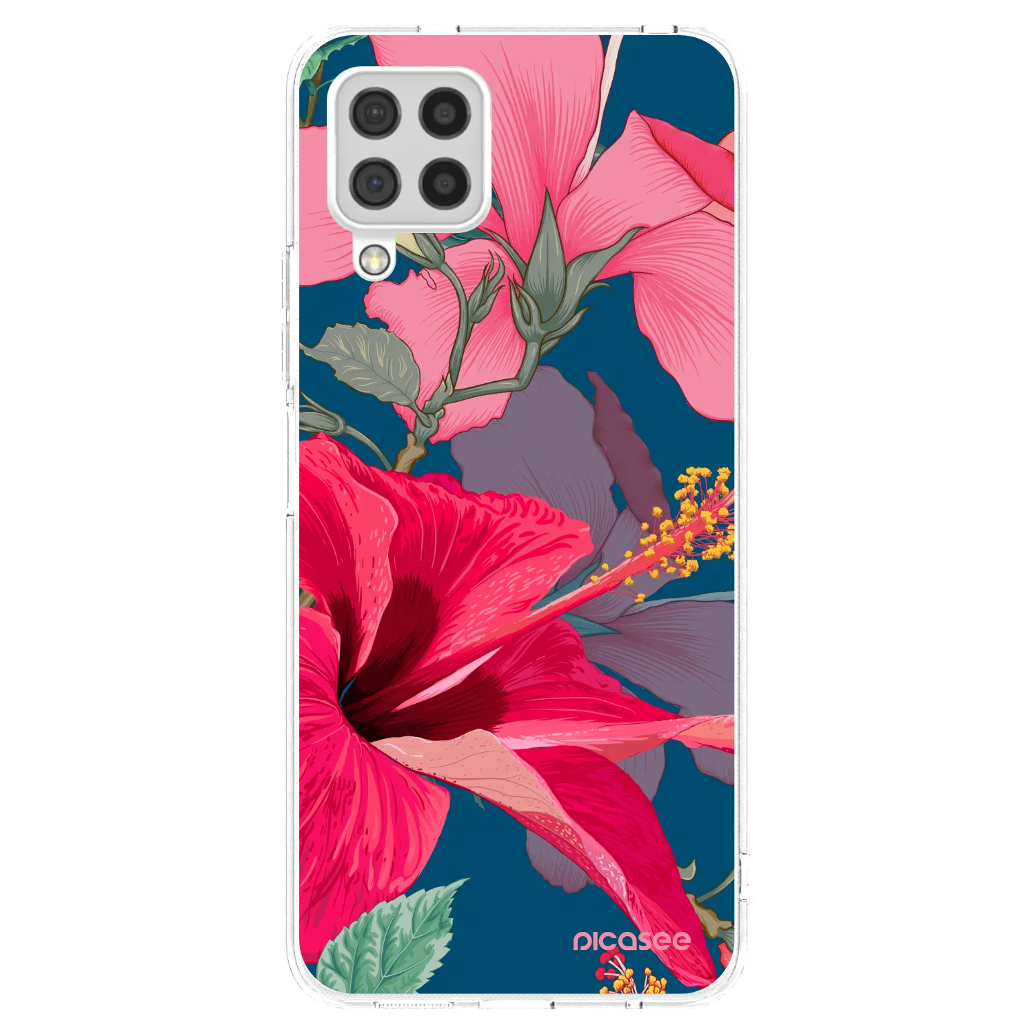 Picasee husă transparentă din silicon pentru Samsung Galaxy A22 A225F 4G - Hibiscus