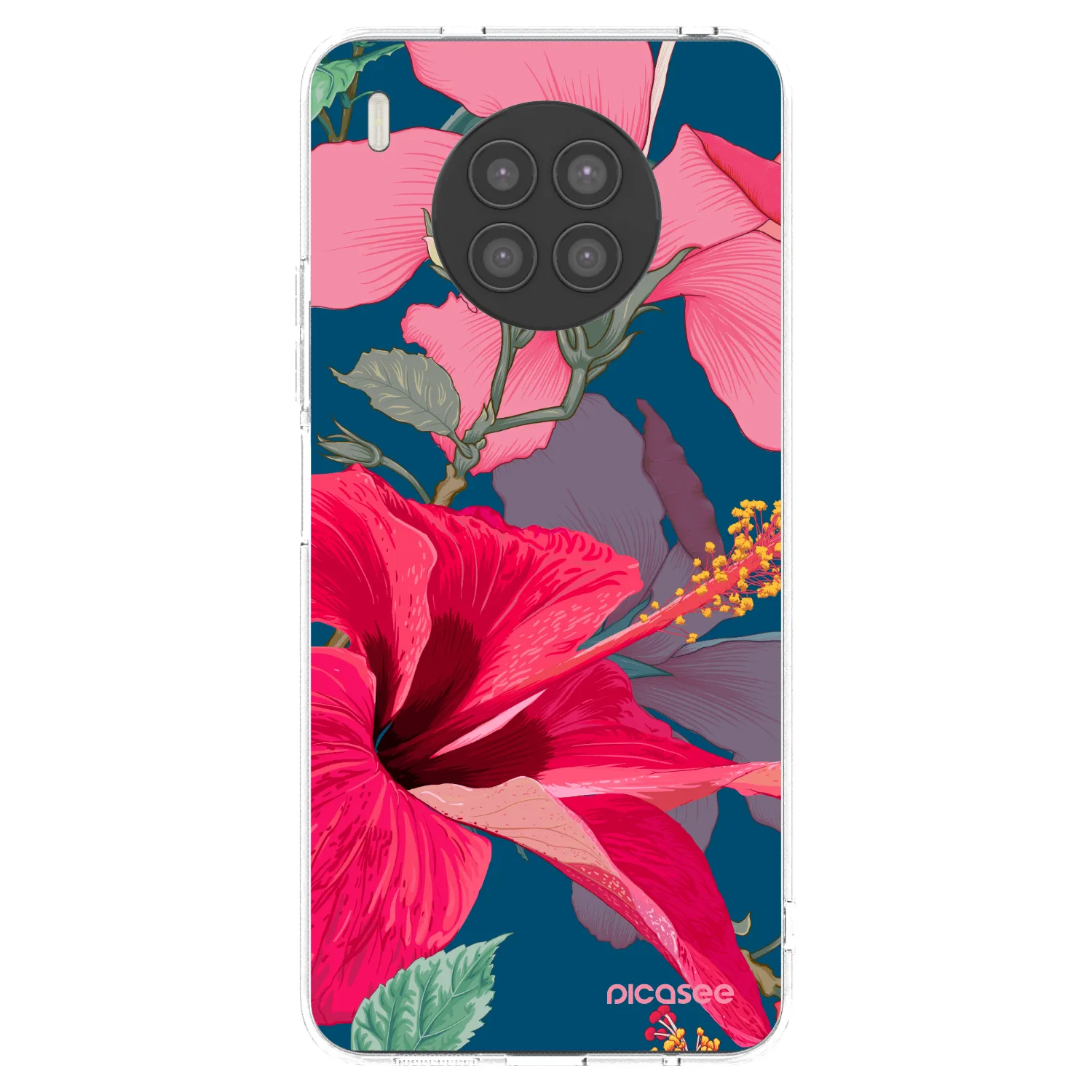 Picasee husă transparentă din silicon pentru Huawei Nova 8i - Hibiscus