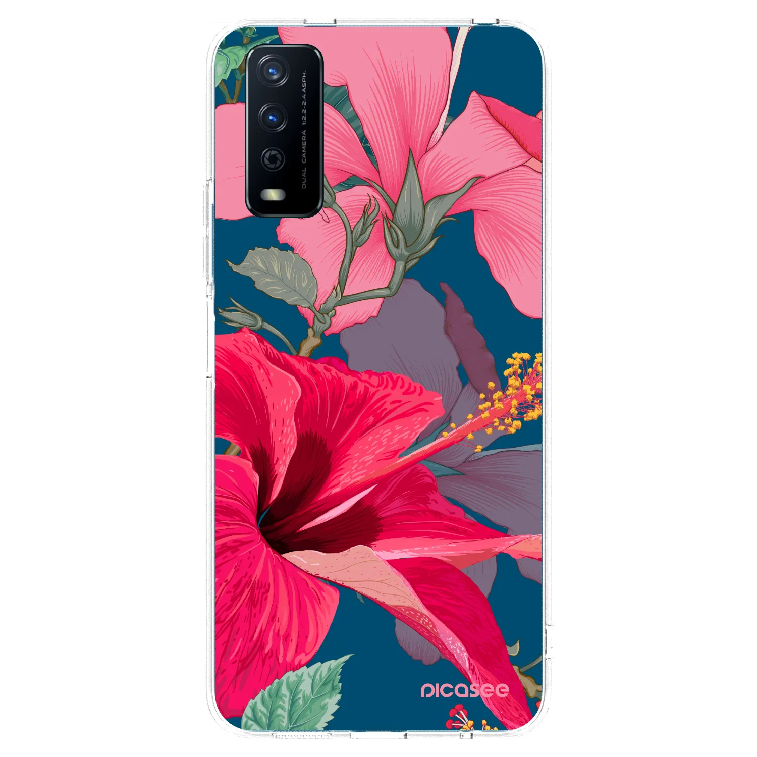Picasee husă transparentă din silicon pentru Vivo Y11s - Hibiscus