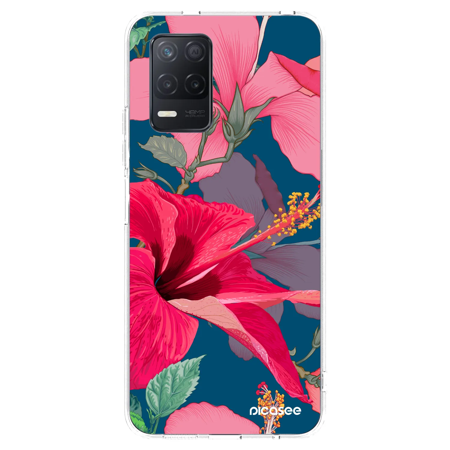 Picasee husă transparentă din silicon pentru Realme 8 5G - Hibiscus