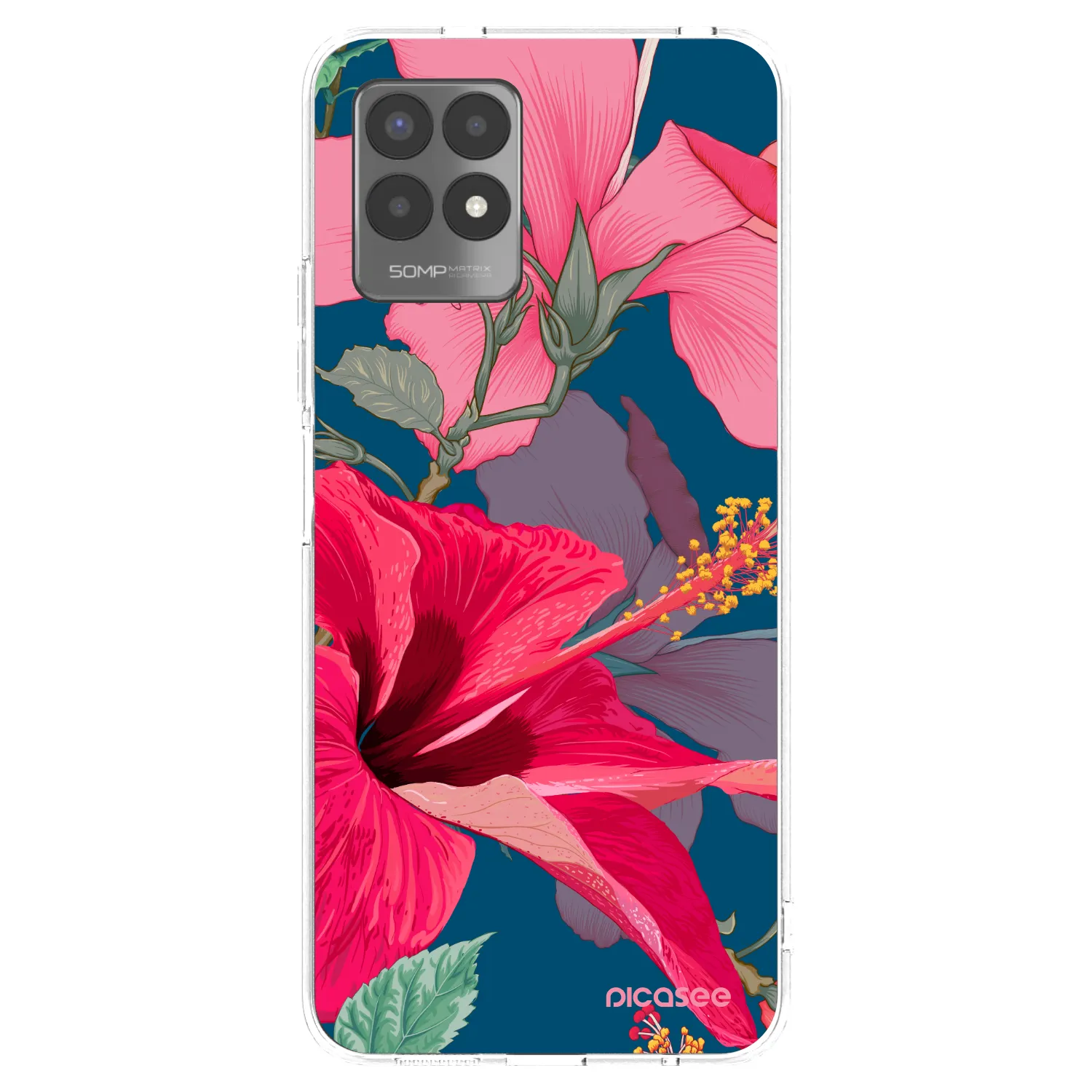Picasee husă transparentă din silicon pentru Realme 8i - Hibiscus