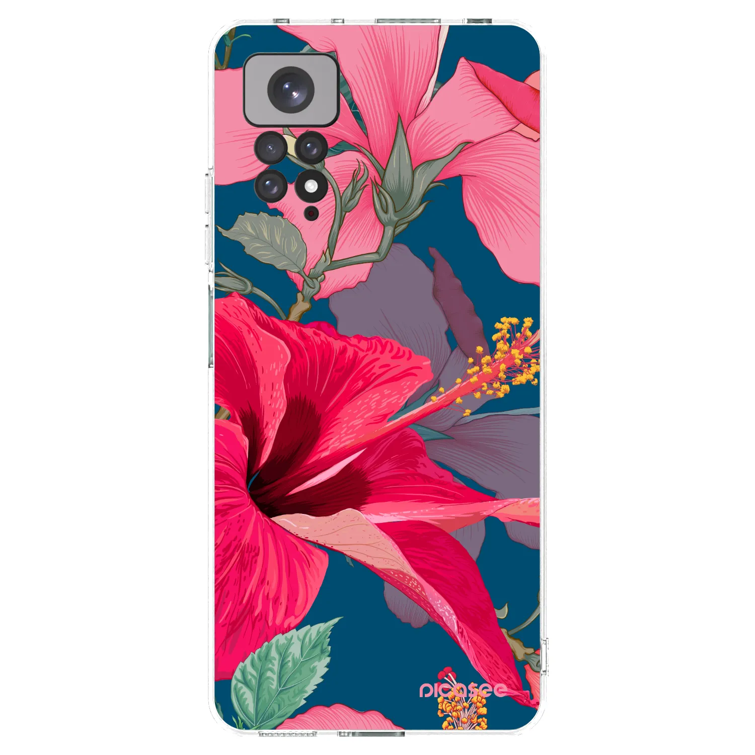Picasee husă transparentă din silicon pentru Xiaomi Redmi Note 11S 4G - Hibiscus