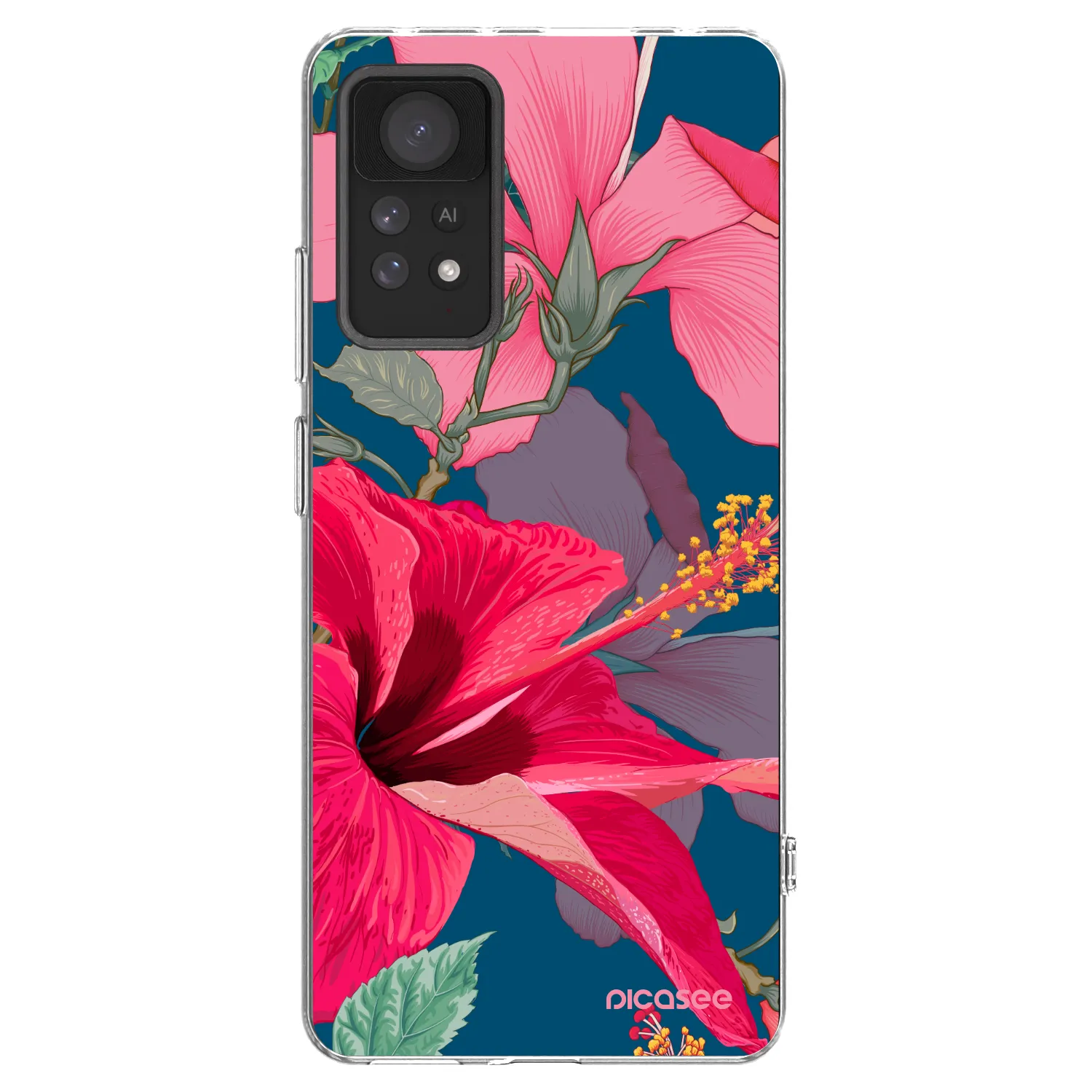Picasee husă transparentă din silicon pentru Xiaomi Redmi Note 11 Pro 5G - Hibiscus