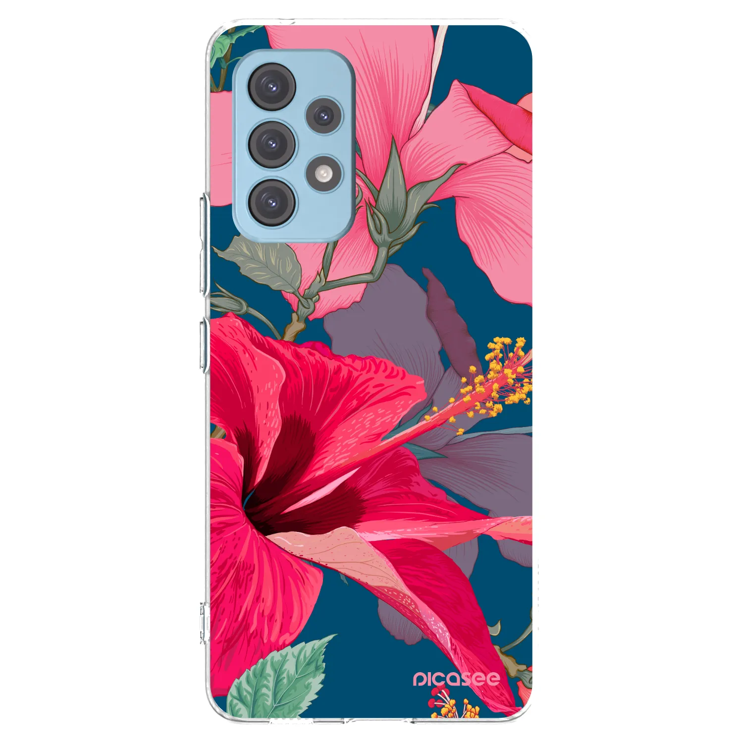 Picasee husă transparentă din silicon pentru Samsung Galaxy A53 5G A536 - Hibiscus