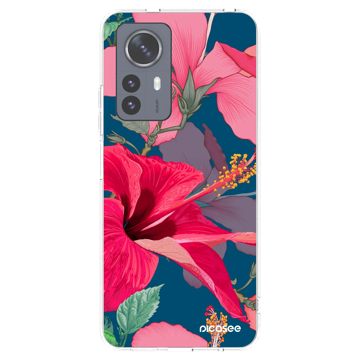 Picasee husă transparentă din silicon pentru Xiaomi 12 Pro - Hibiscus