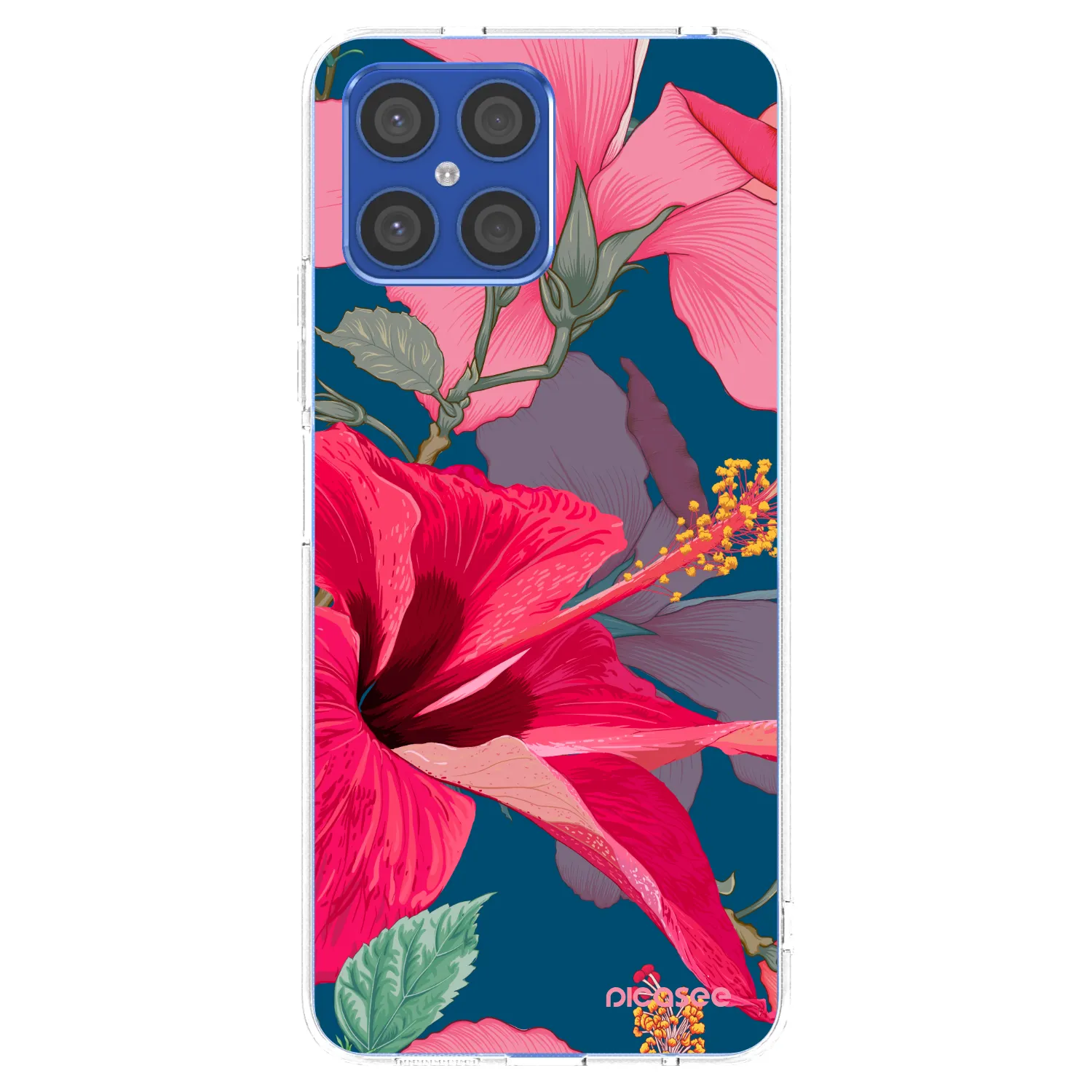 Picasee husă transparentă din silicon pentru Honor X8 4G - Hibiscus