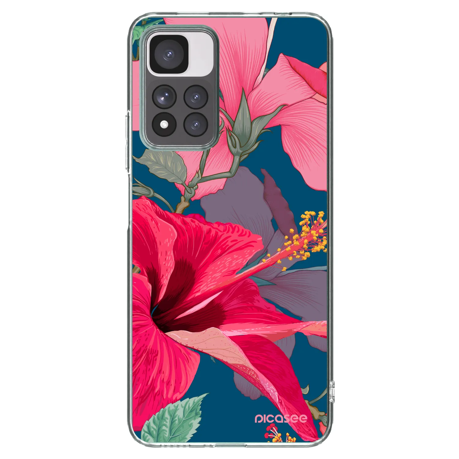 Picasee husă transparentă din silicon pentru Xiaomi Redmi Note 11 Pro+ 5G - Hibiscus