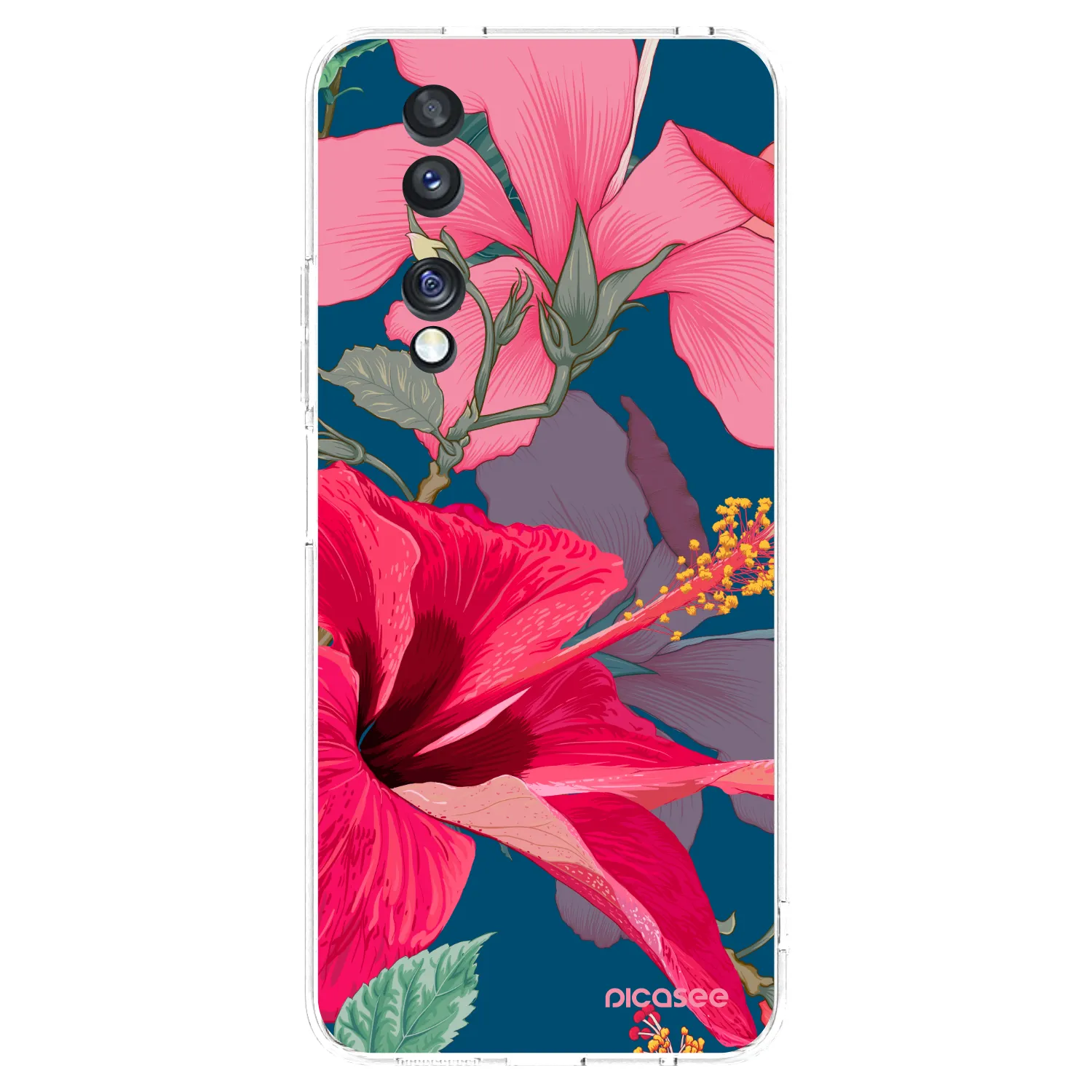 Picasee husă transparentă din silicon pentru Honor 70 - Hibiscus