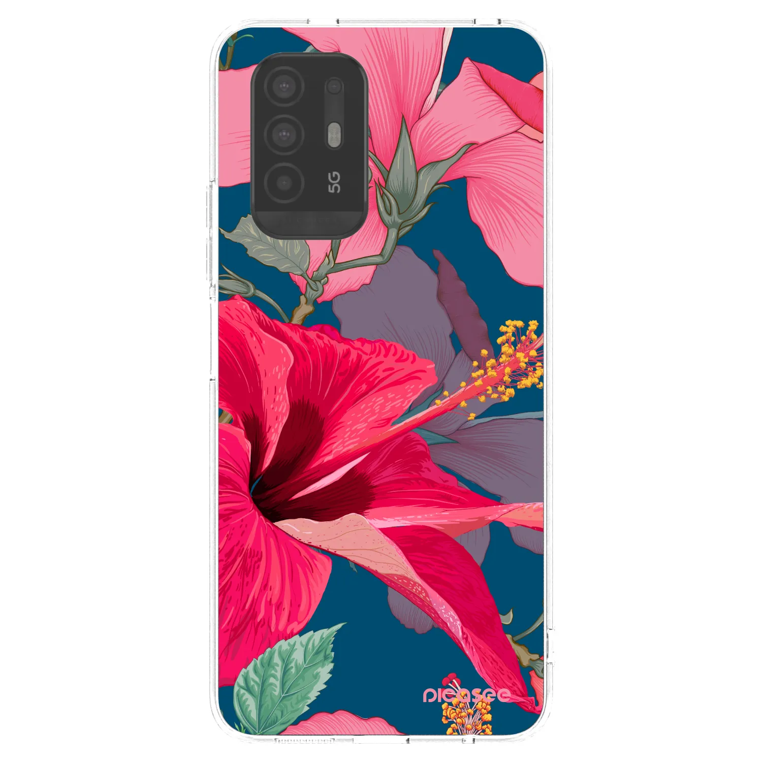 Picasee husă transparentă din silicon pentru OPPO A94 5G - Hibiscus