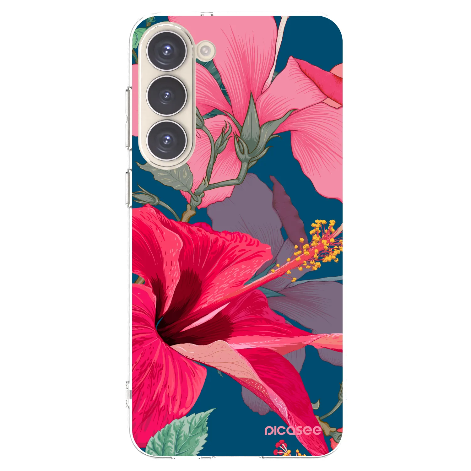 Picasee husă transparentă din silicon pentru Samsung Galaxy S23+ 5G - Hibiscus