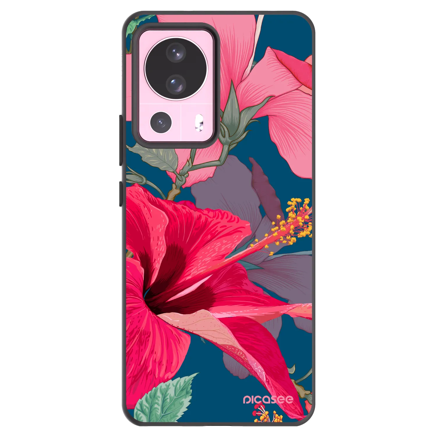 Picasee husă neagră din silicon pentru Xiaomi 13 Lite - Hibiscus