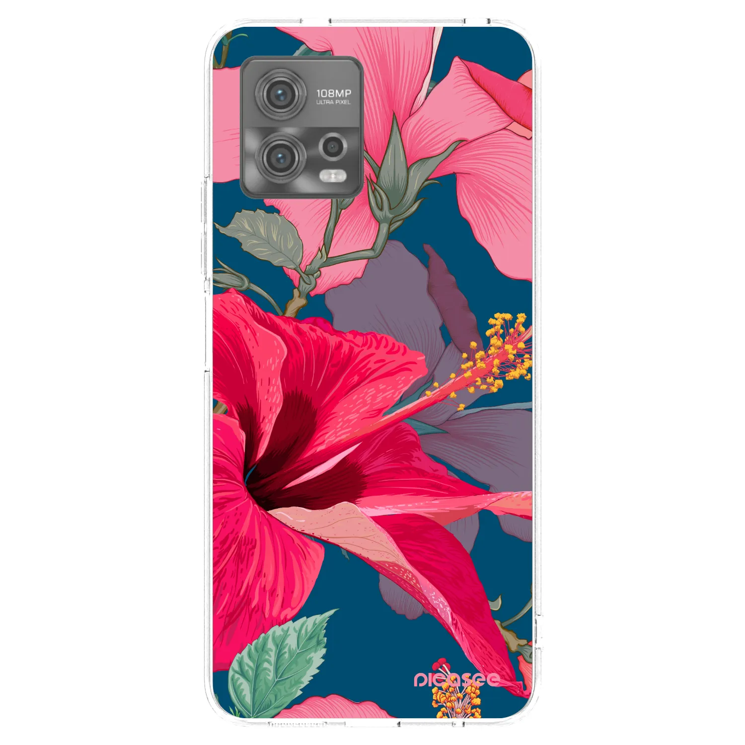 Picasee husă transparentă din silicon pentru Motorola Moto G72 - Hibiscus