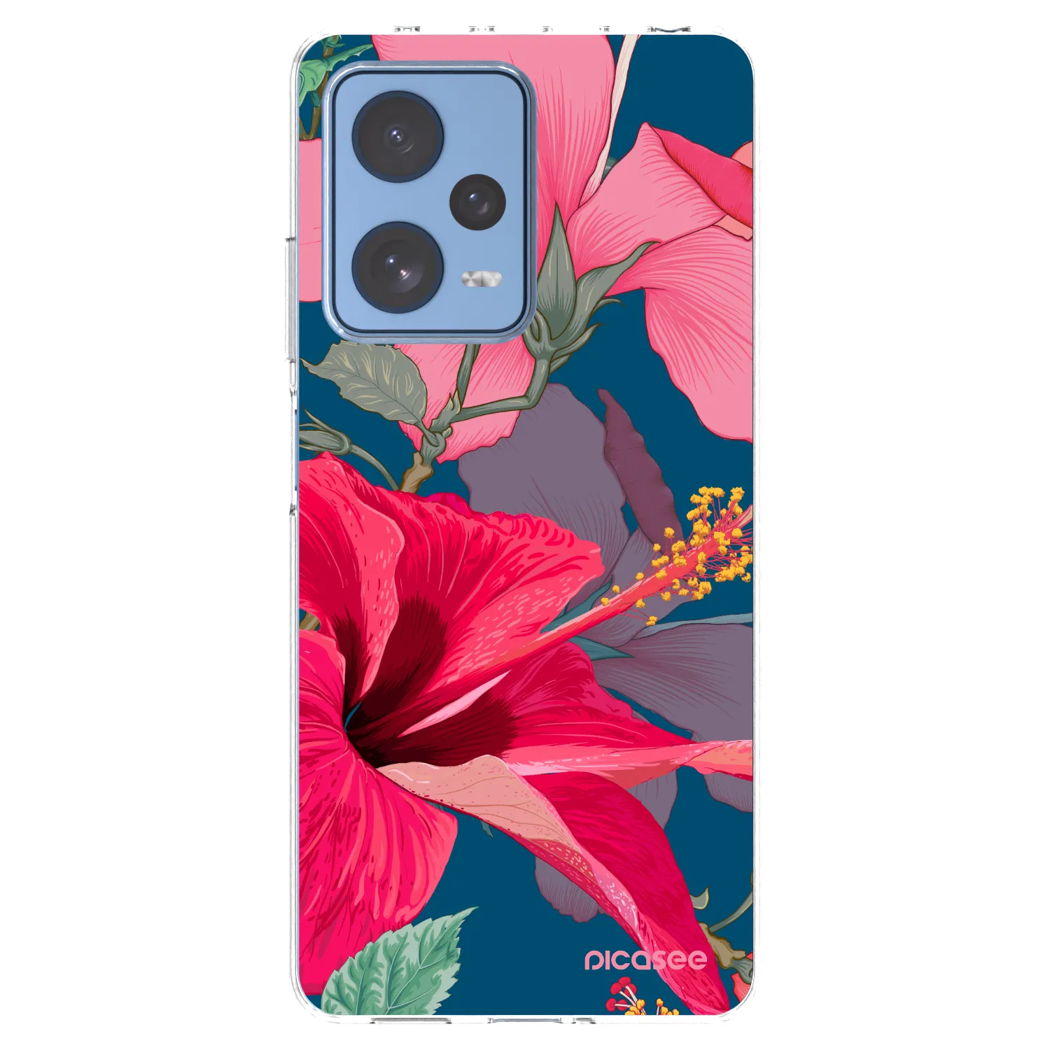 Picasee husă transparentă din silicon pentru Xiaomi Redmi Note 12 Pro 5G - Hibiscus