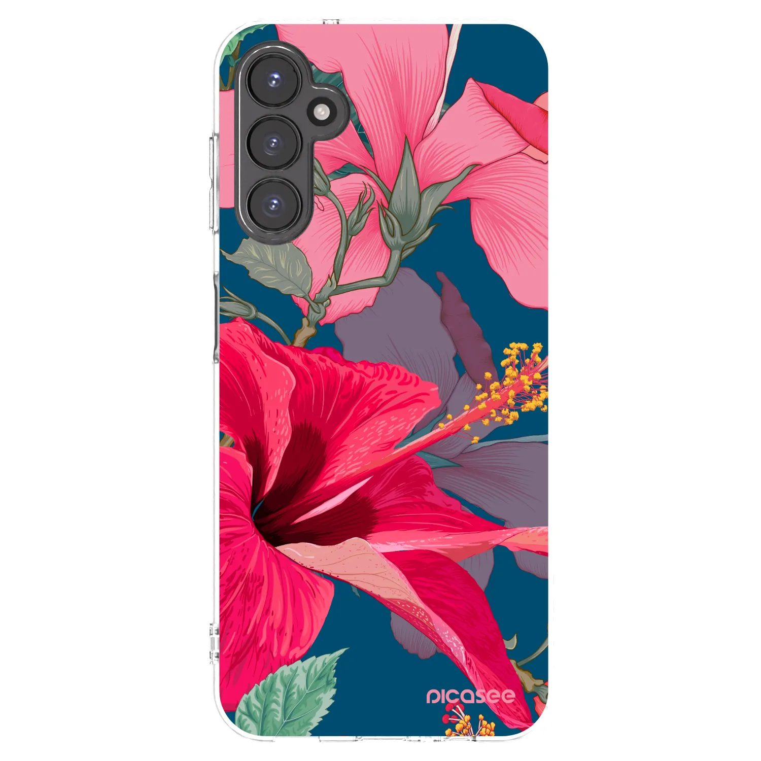 Picasee husă transparentă din silicon pentru Samsung Galaxy A14 4G A145R - Hibiscus