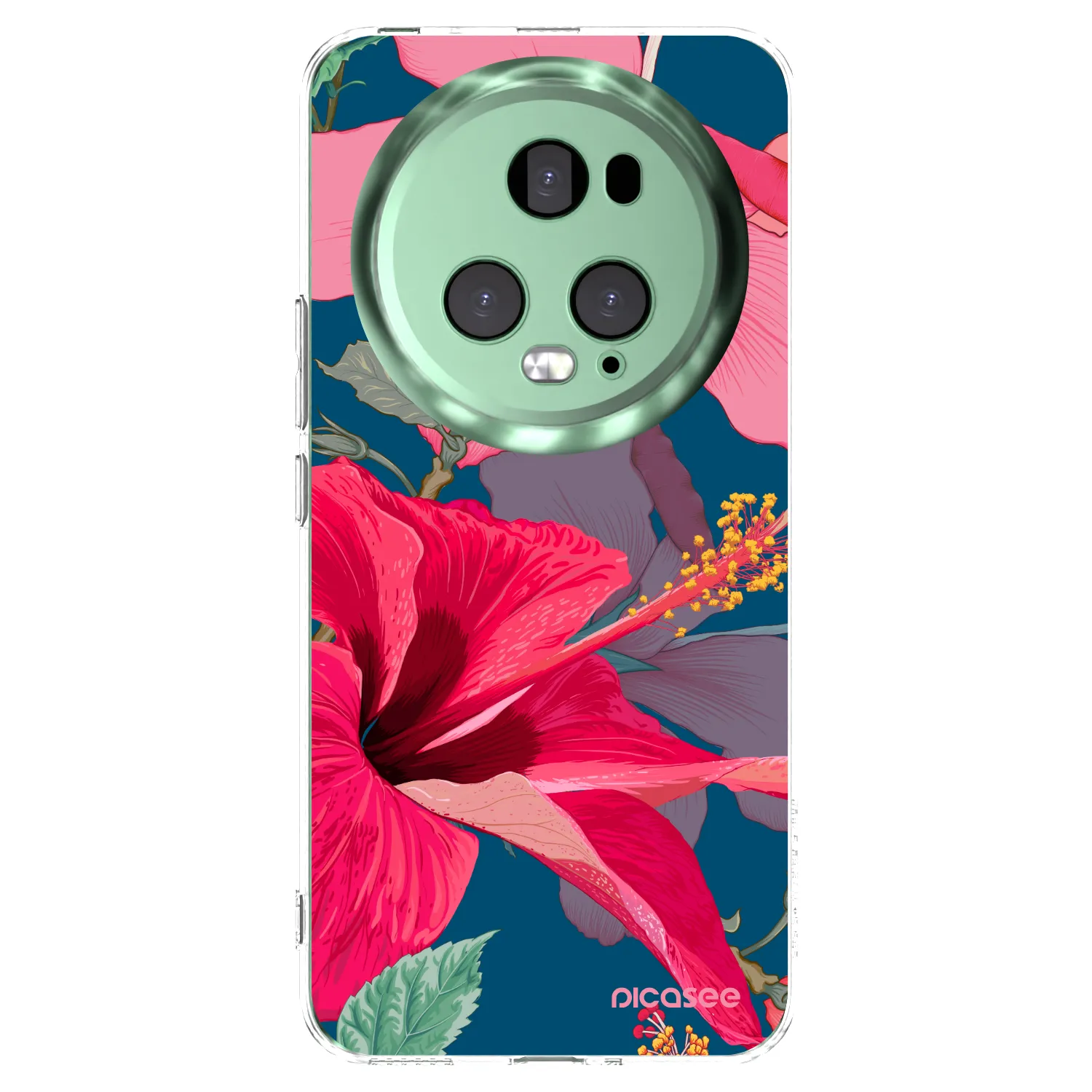 Picasee husă transparentă din silicon pentru Honor Magic5 Pro - Hibiscus
