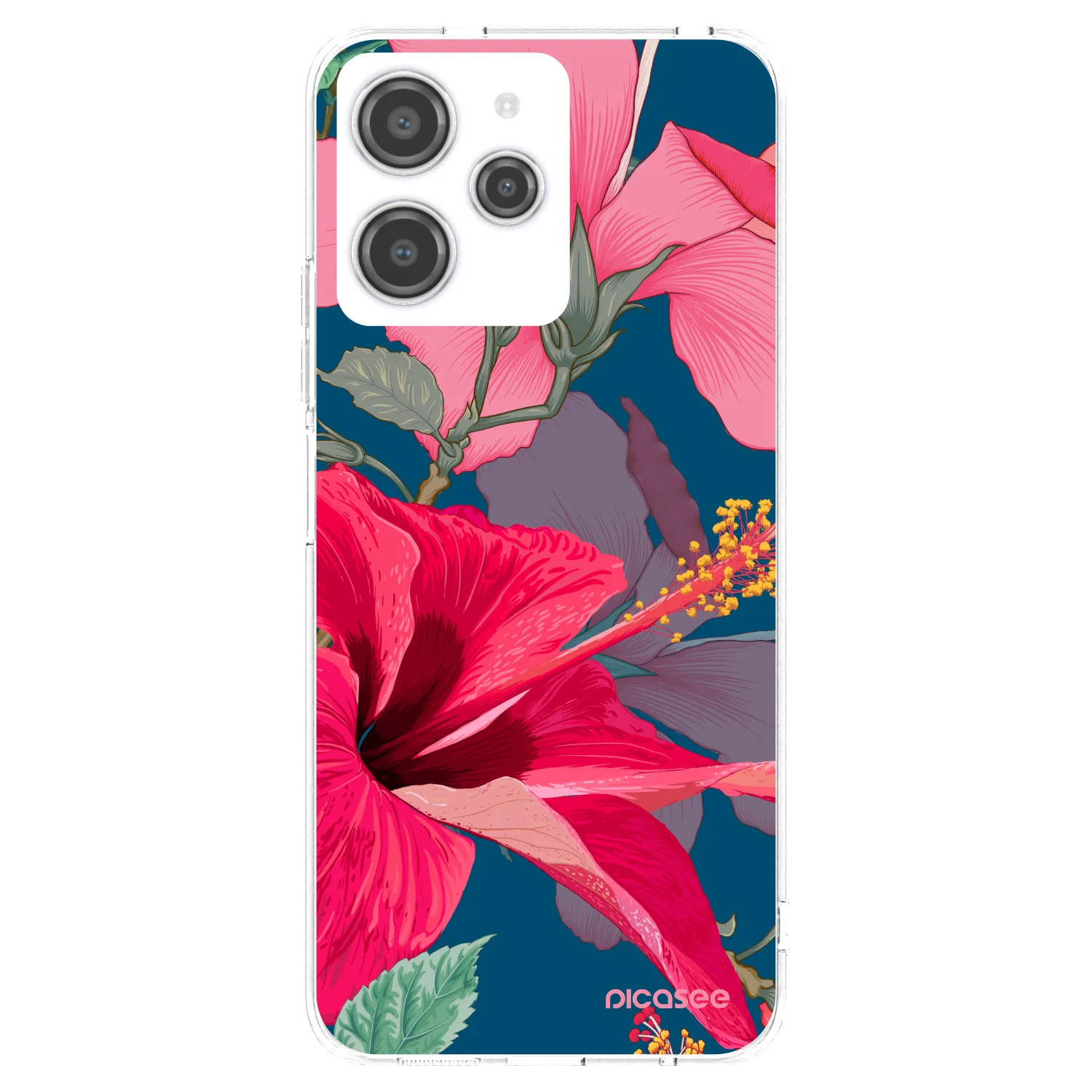 Picasee husă transparentă din silicon pentru Xiaomi Redmi 12 4G - Hibiscus