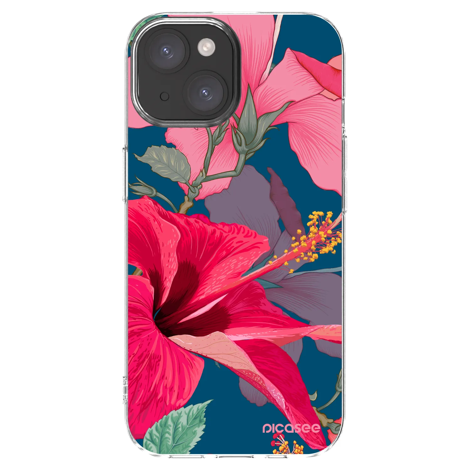 Picasee husă transparentă din silicon pentru Apple iPhone 15 - Hibiscus