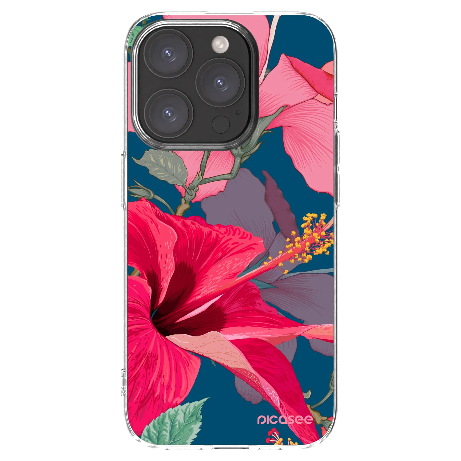 Picasee husă transparentă din silicon pentru Apple iPhone 15 Pro - Hibiscus
