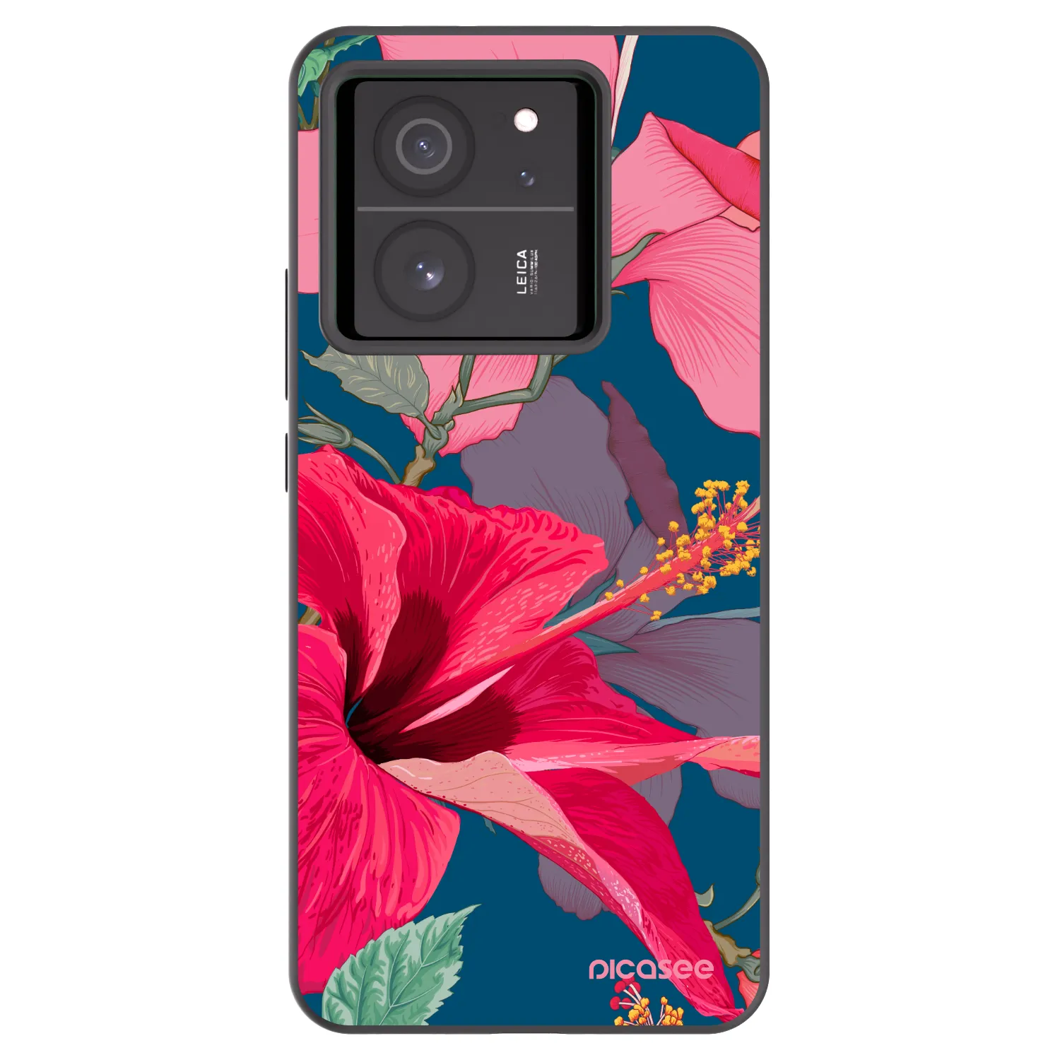 Picasee husă neagră din silicon pentru Xiaomi 13T - Hibiscus