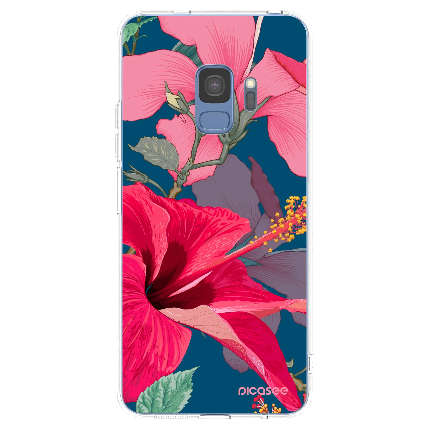 Picasee husă transparentă din silicon pentru Samsung Galaxy S9 G960F - Hibiscus