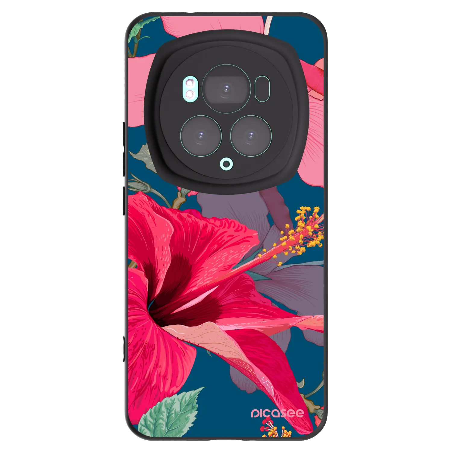 Picasee husă neagră din silicon pentru Honor Magic6 Pro - Hibiscus