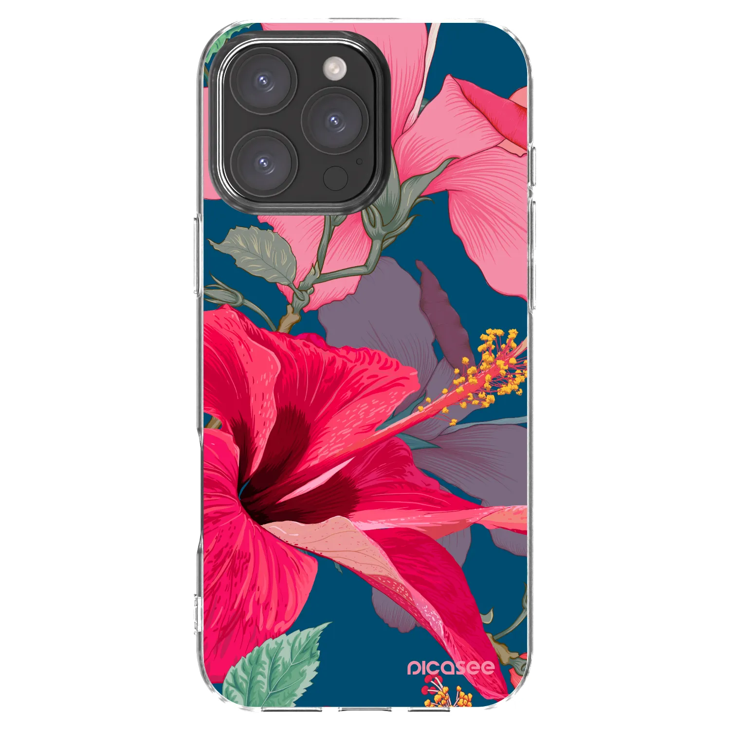 Picasee husă transparentă din silicon pentru Apple iPhone 16 Pro Max - Hibiscus