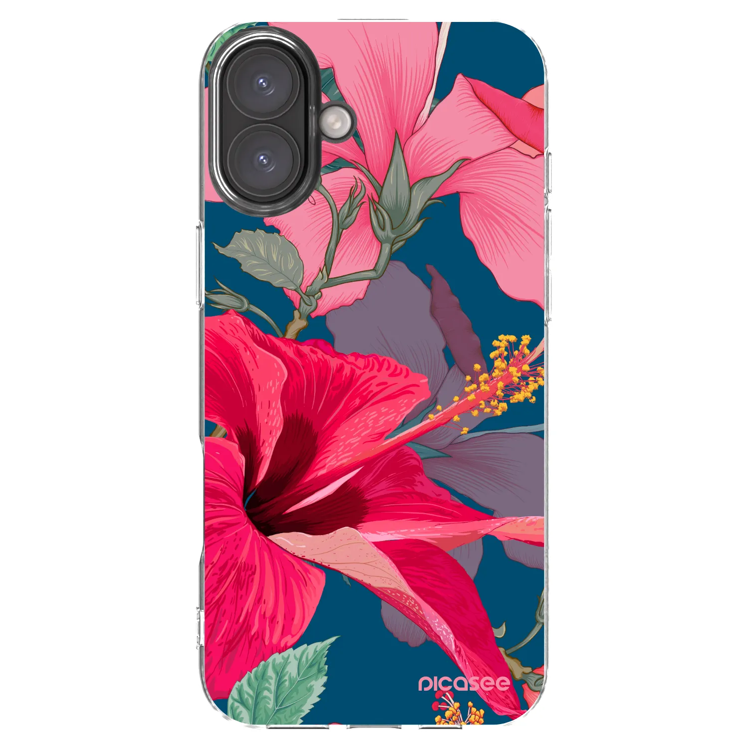Picasee husă transparentă din silicon pentru Apple iPhone 16 Plus - Hibiscus