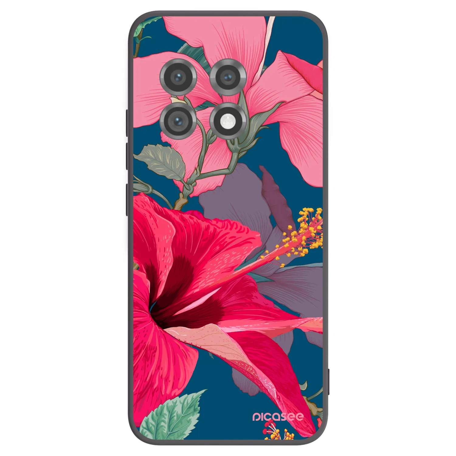 Picasee husă neagră din silicon pentru OnePlus 11 5G - Hibiscus