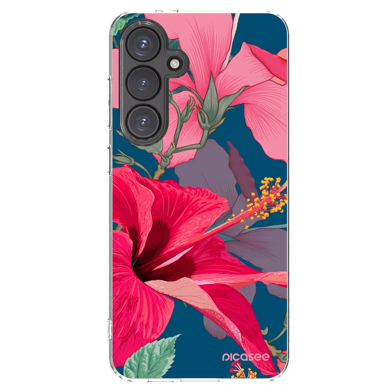 Picasee husă transparentă din silicon pentru Samsung Galaxy S24 FE S721B - Hibiscus