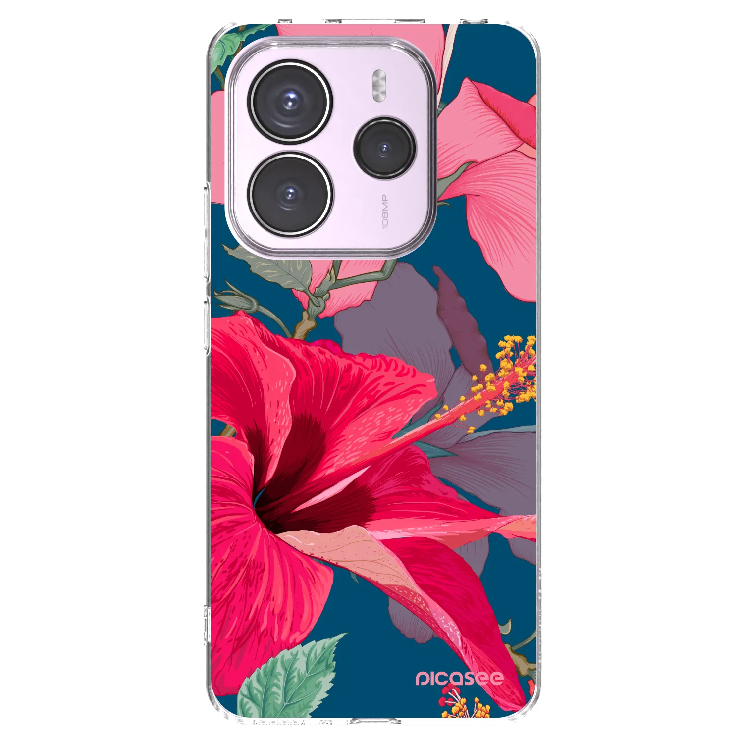 Picasee husă transparentă din silicon pentru Xiaomi Redmi Note 14 5G - Hibiscus
