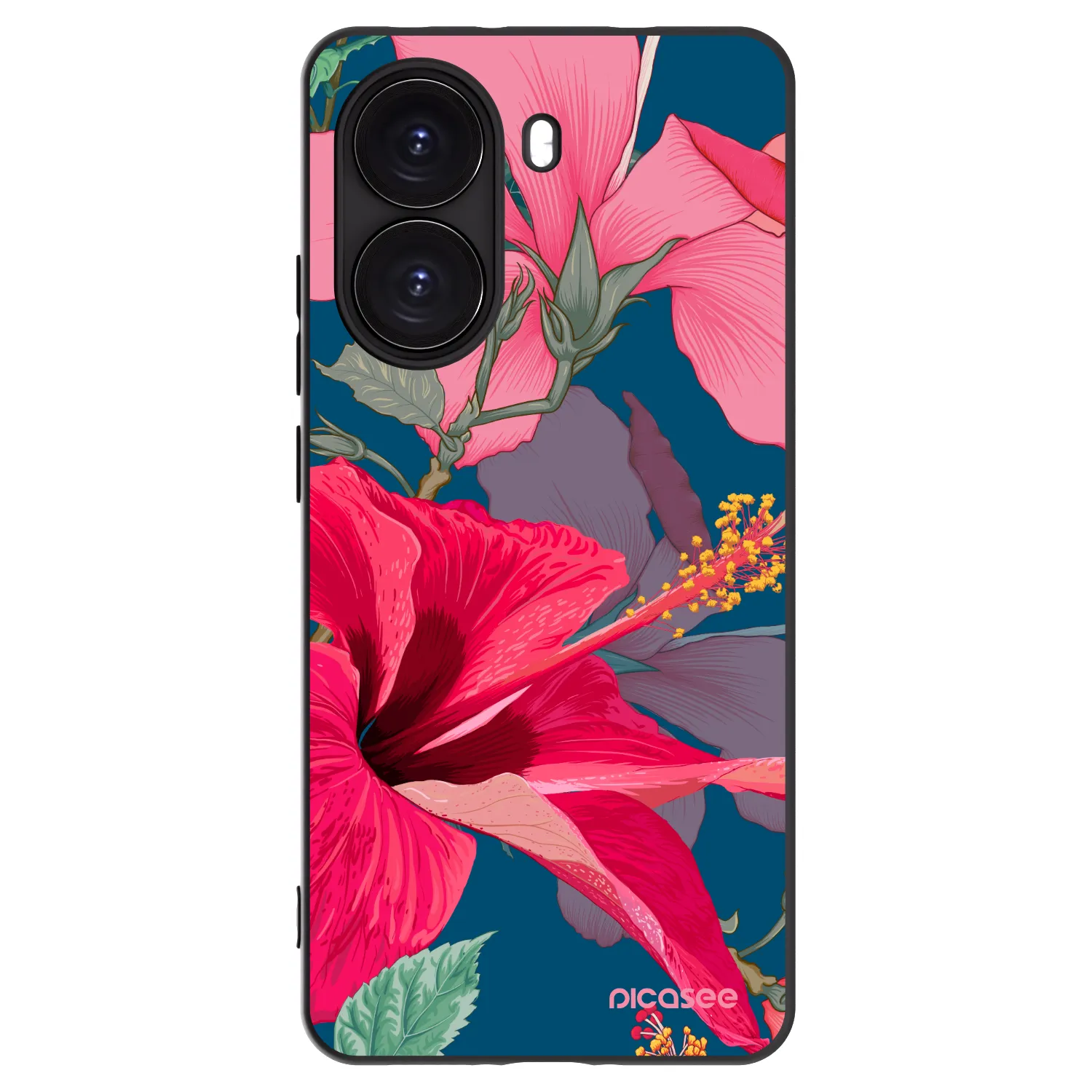 Picasee husă neagră din silicon pentru Xiaomi Poco X7 Pro 5G - Hibiscus