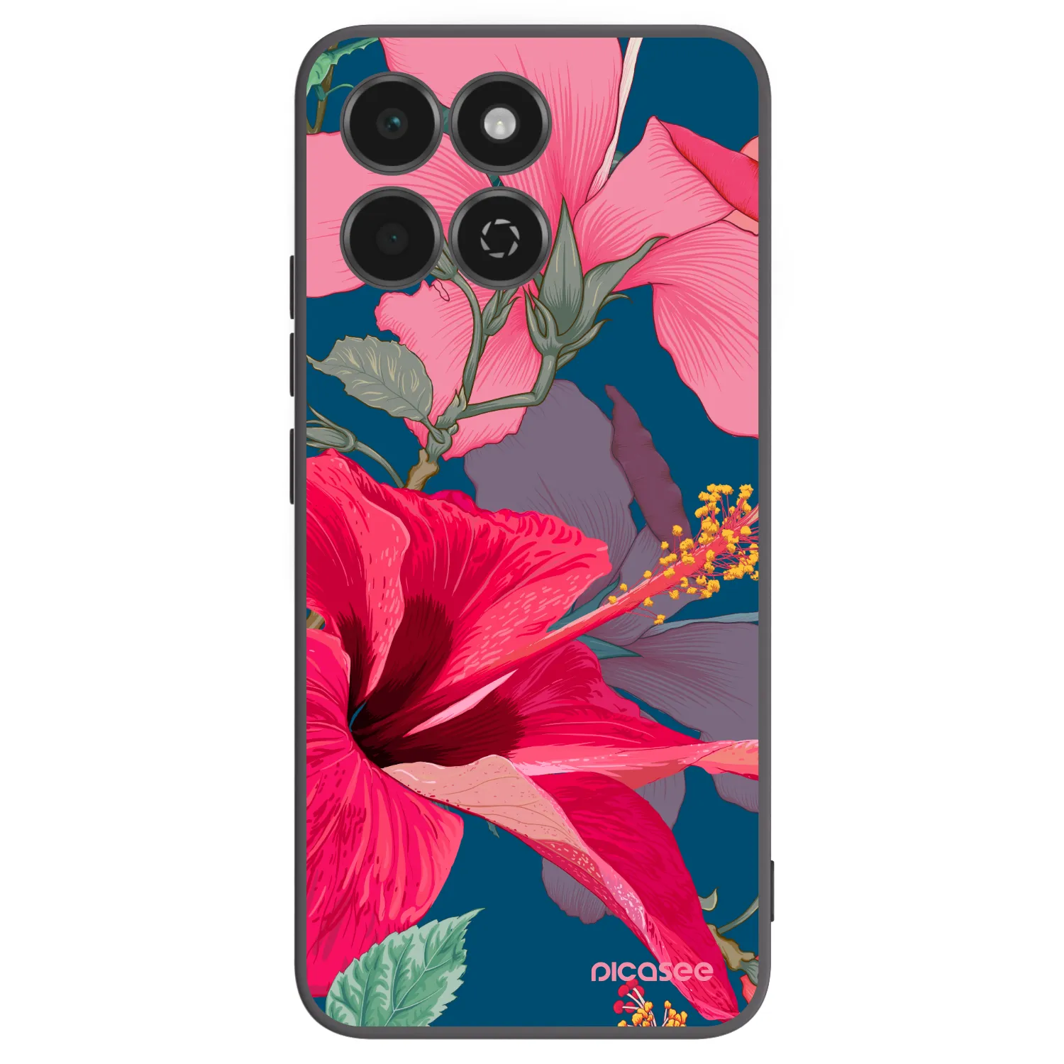 Picasee husă neagră din silicon pentru Honor 200 Smart 5G - Hibiscus