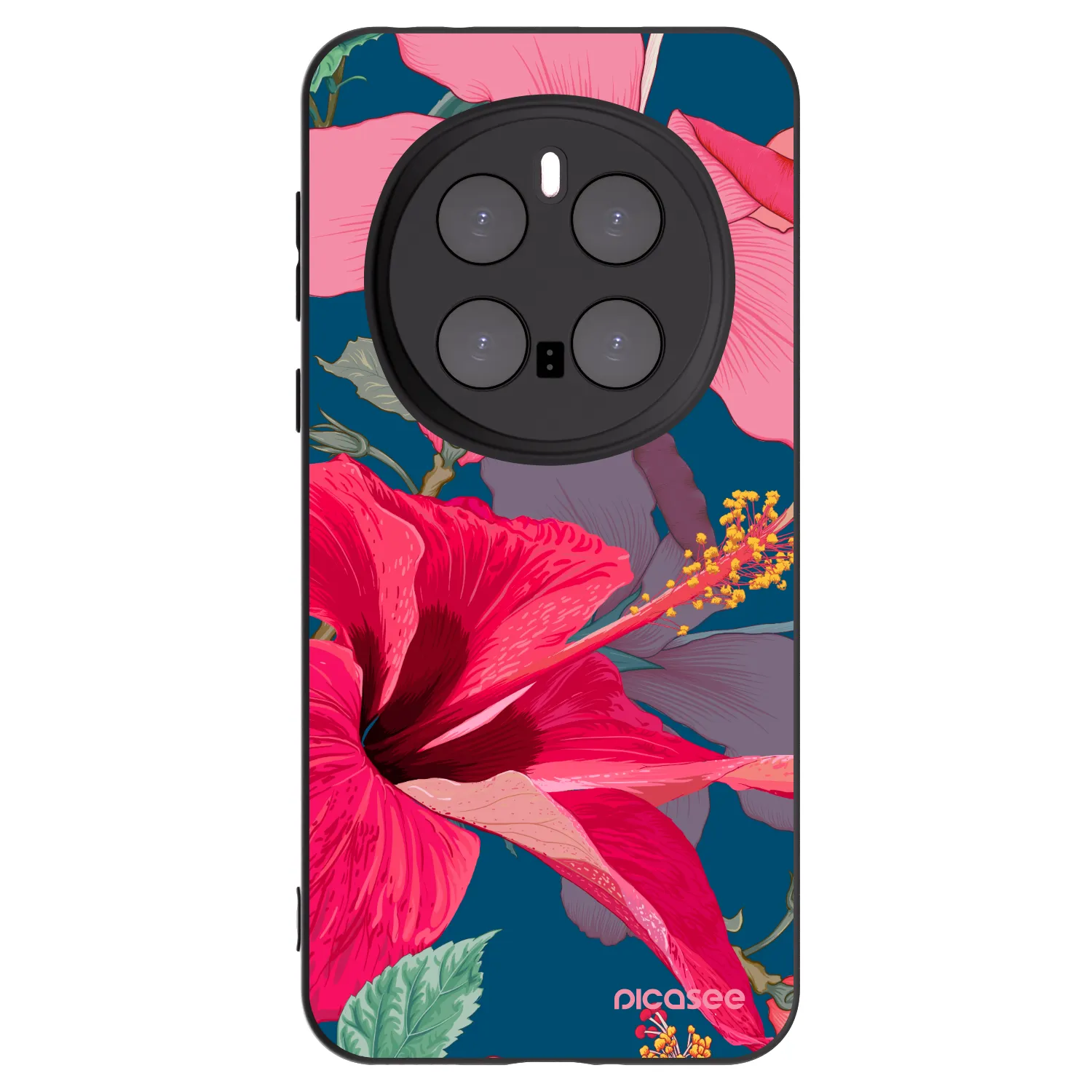 Picasee husă neagră din silicon pentru Honor Magic7 Pro 5G - Hibiscus