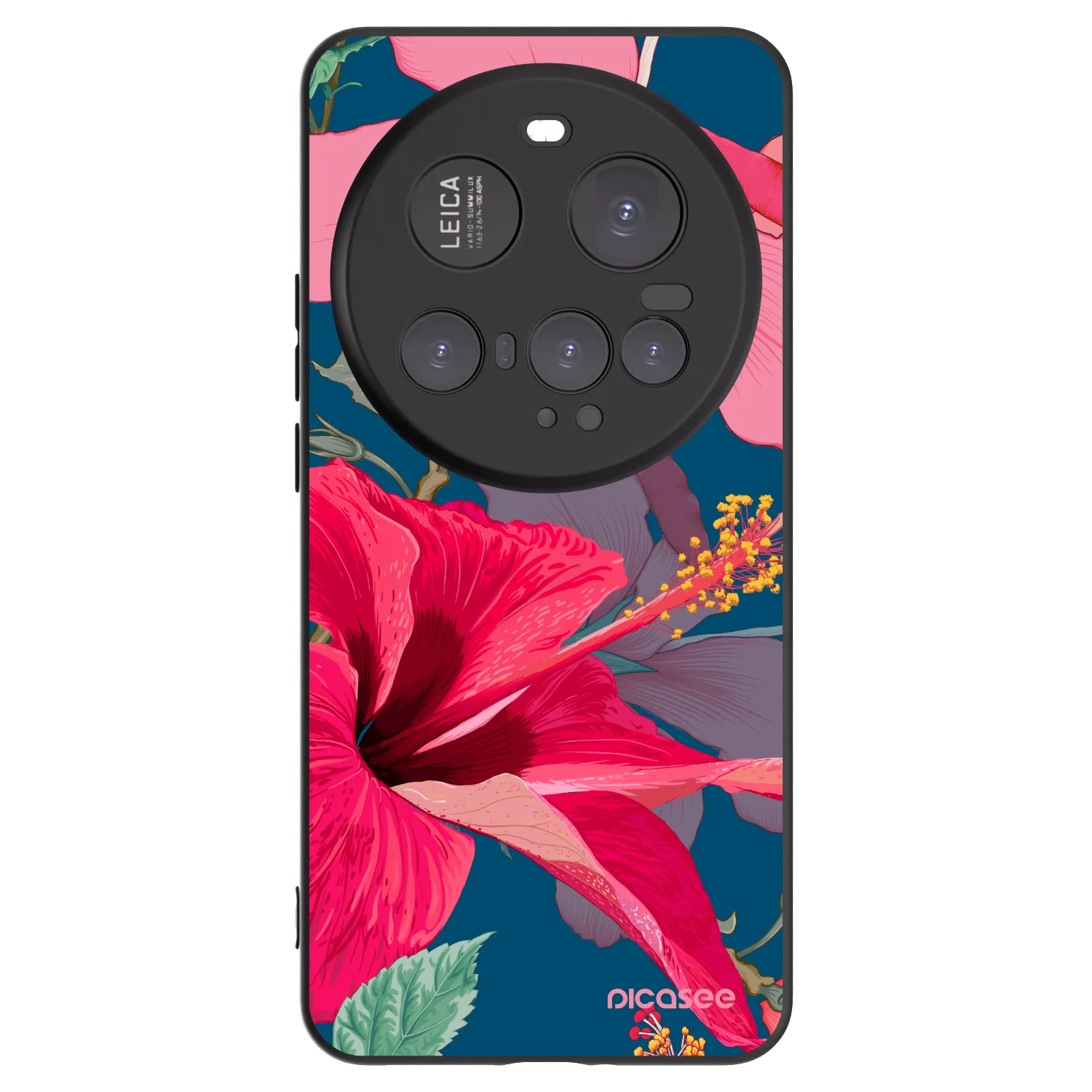 Picasee husă neagră din silicon pentru Xiaomi 15 Ultra - Hibiscus