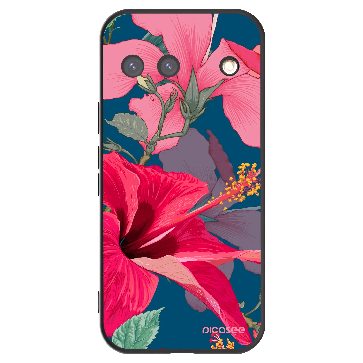 Picasee husă neagră din silicon pentru Google Pixel 9 - Hibiscus