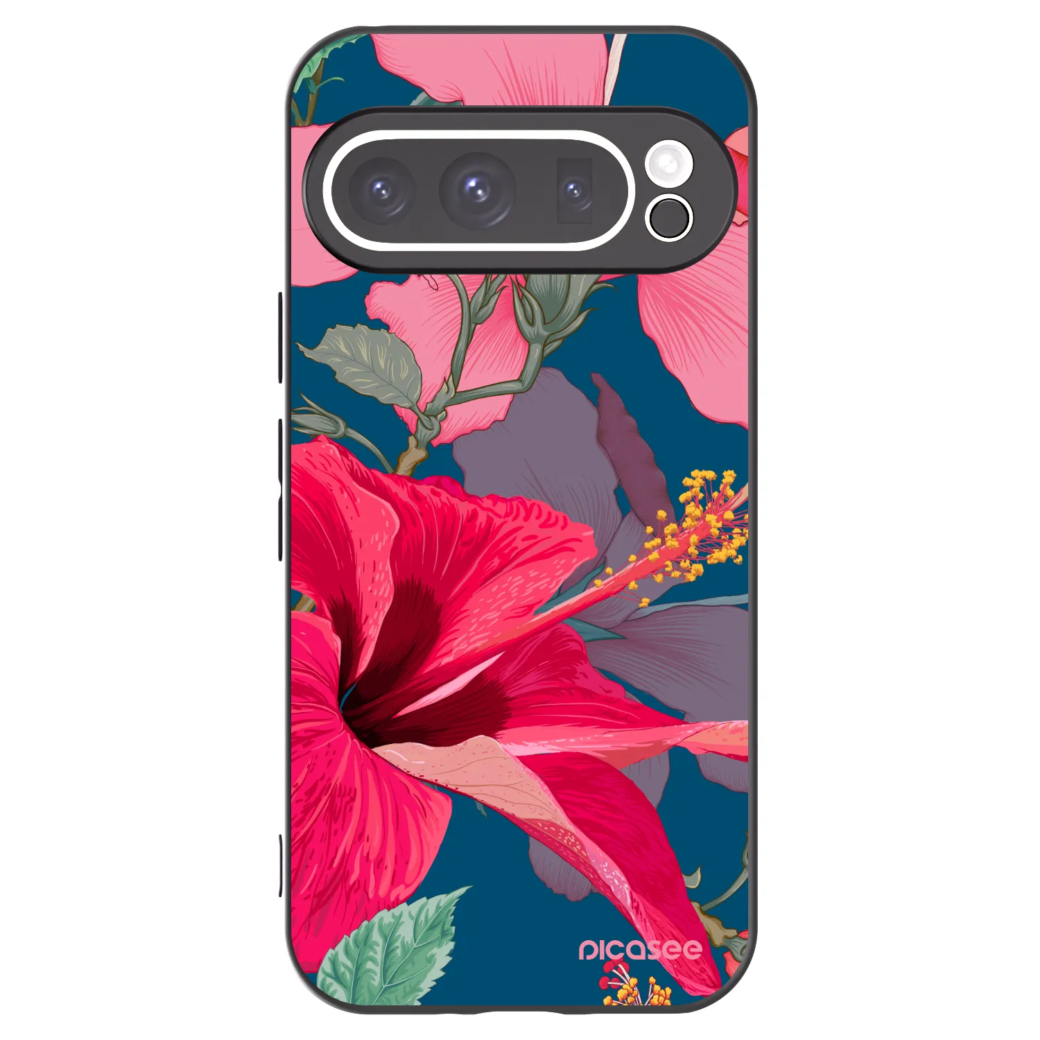 Picasee husă neagră din silicon pentru Google Pixel 9 Pro - Hibiscus