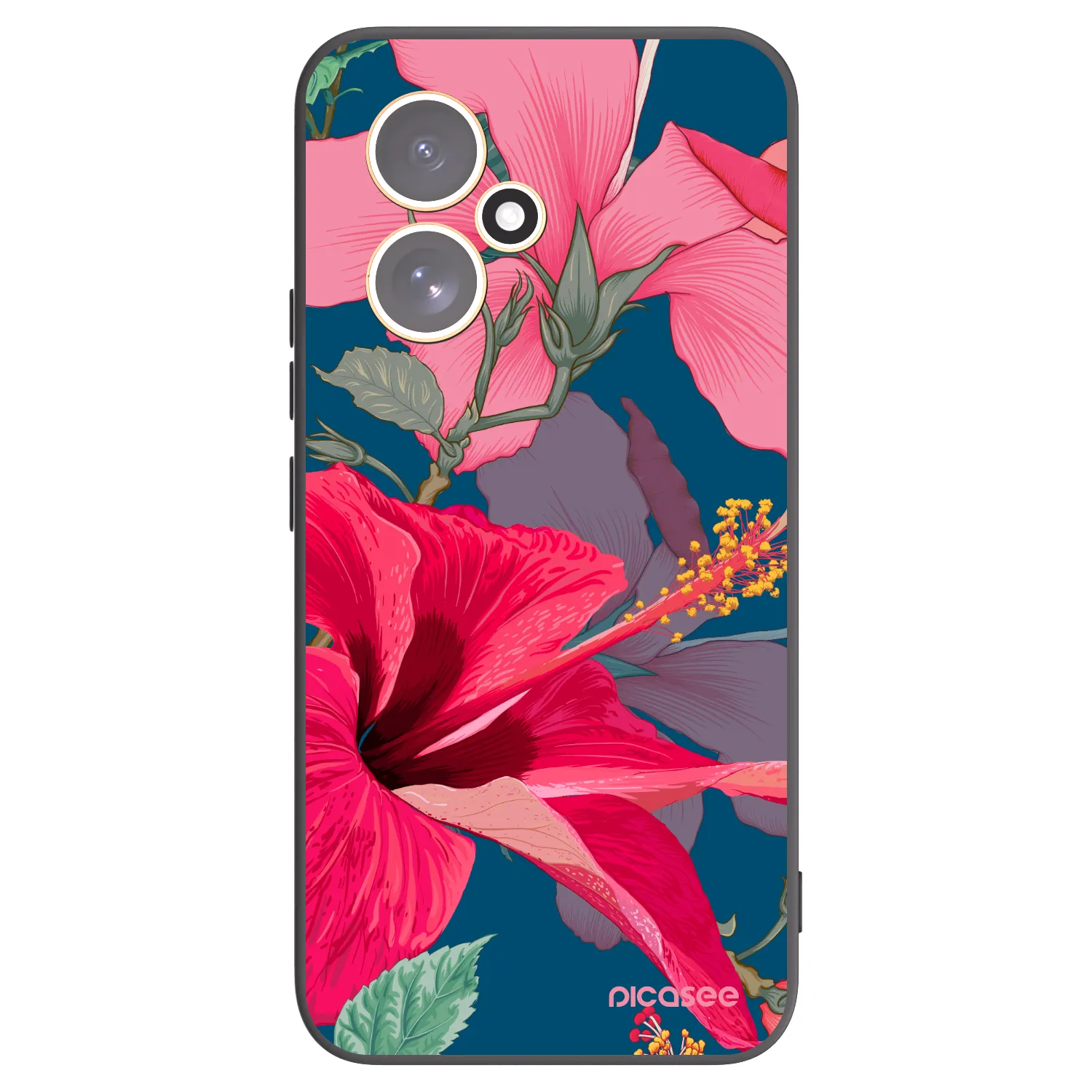 Picasee husă neagră din silicon pentru Honor 400 5G - Hibiscus