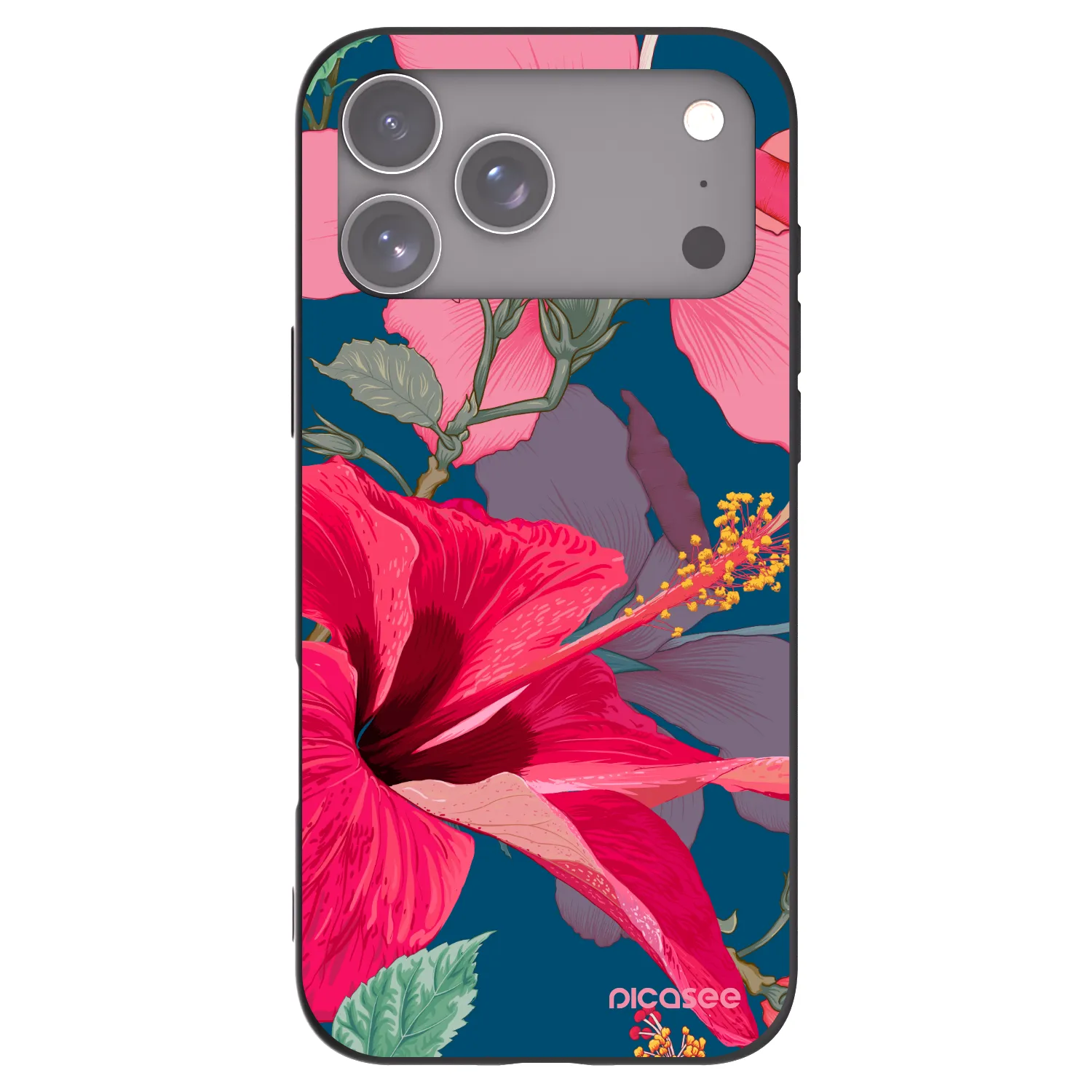 Picasee husă neagră din silicon pentru Apple iPhone 17 Pro Max - Hibiscus