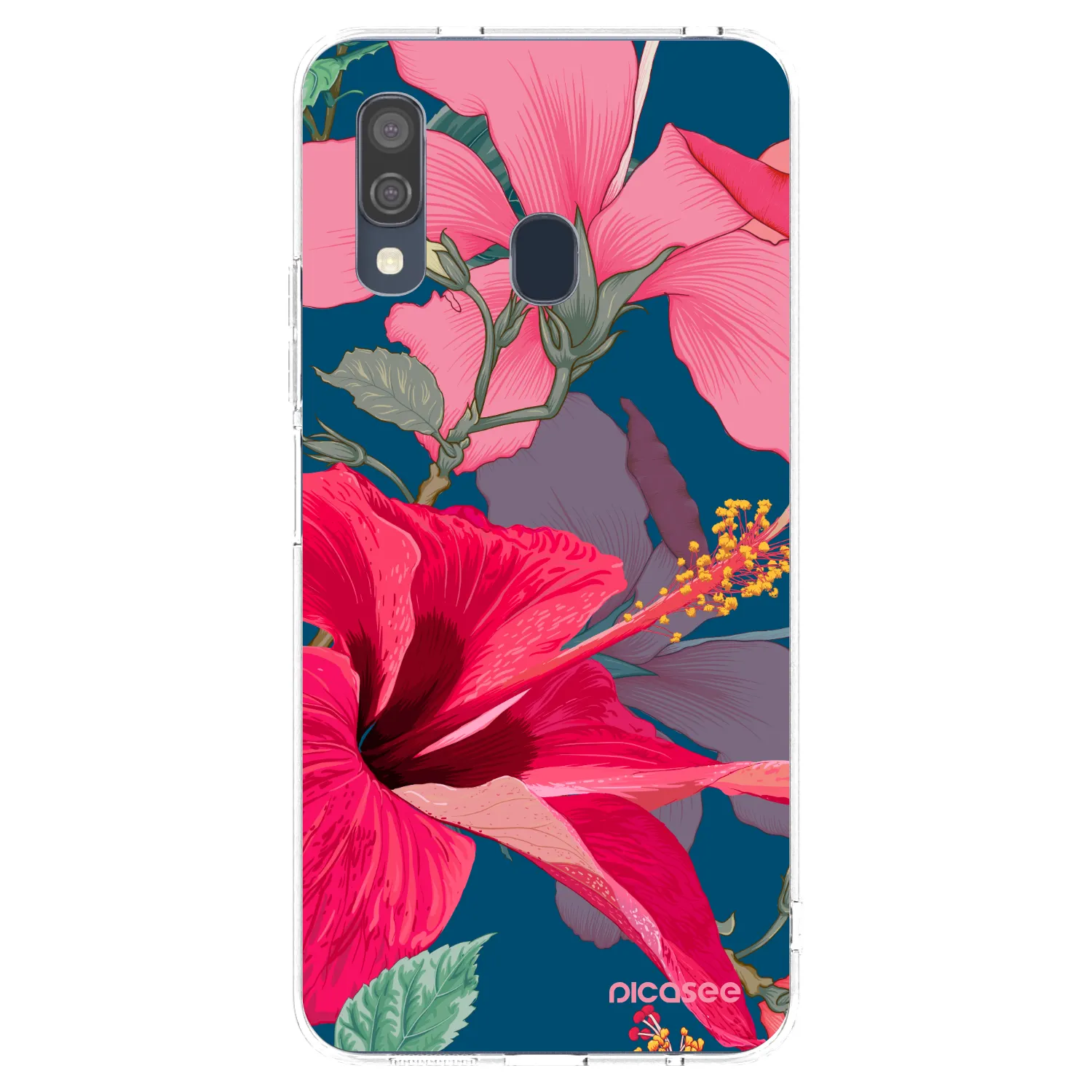 Picasee husă transparentă din silicon pentru Samsung Galaxy A40 A405F - Hibiscus