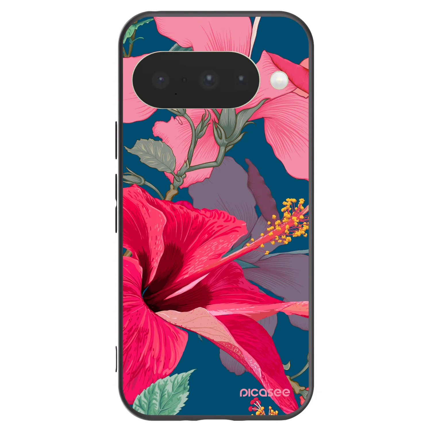 Picasee husă neagră din silicon pentru Google Pixel 10 - Hibiscus