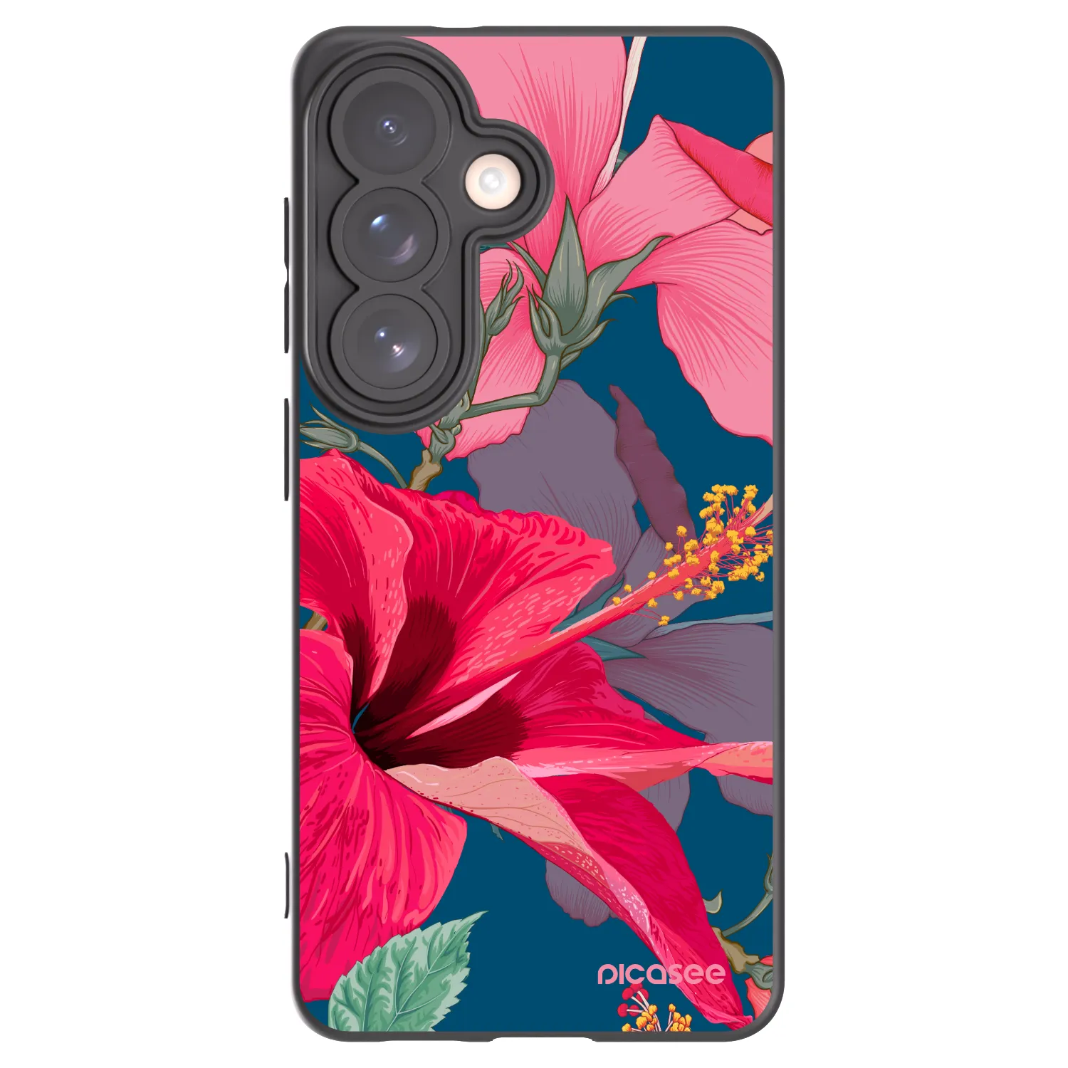 Picasee husă neagră din silicon pentru Samsung Galaxy S26 - Hibiscus