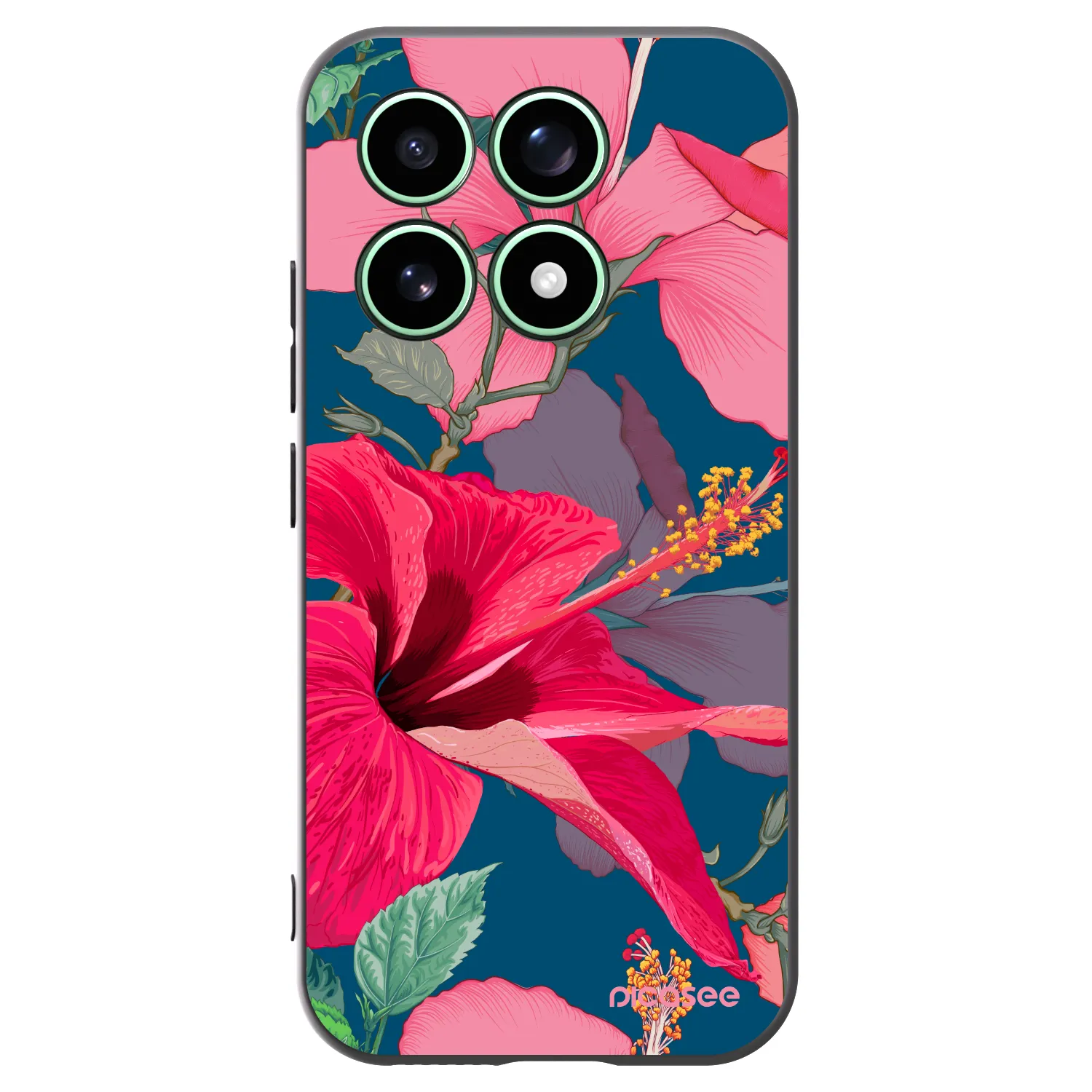 Picasee husă neagră din silicon pentru Xiaomi 17 - Hibiscus