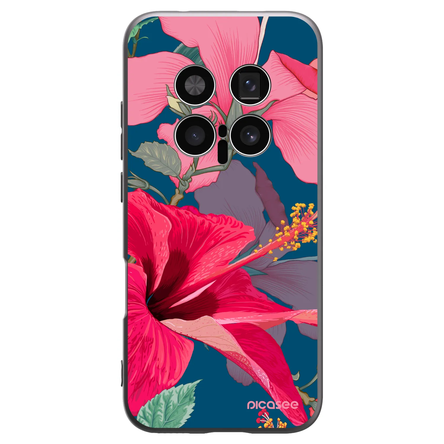 Picasee husă neagră din silicon pentru Honor Magic8 Pro 5G - Hibiscus