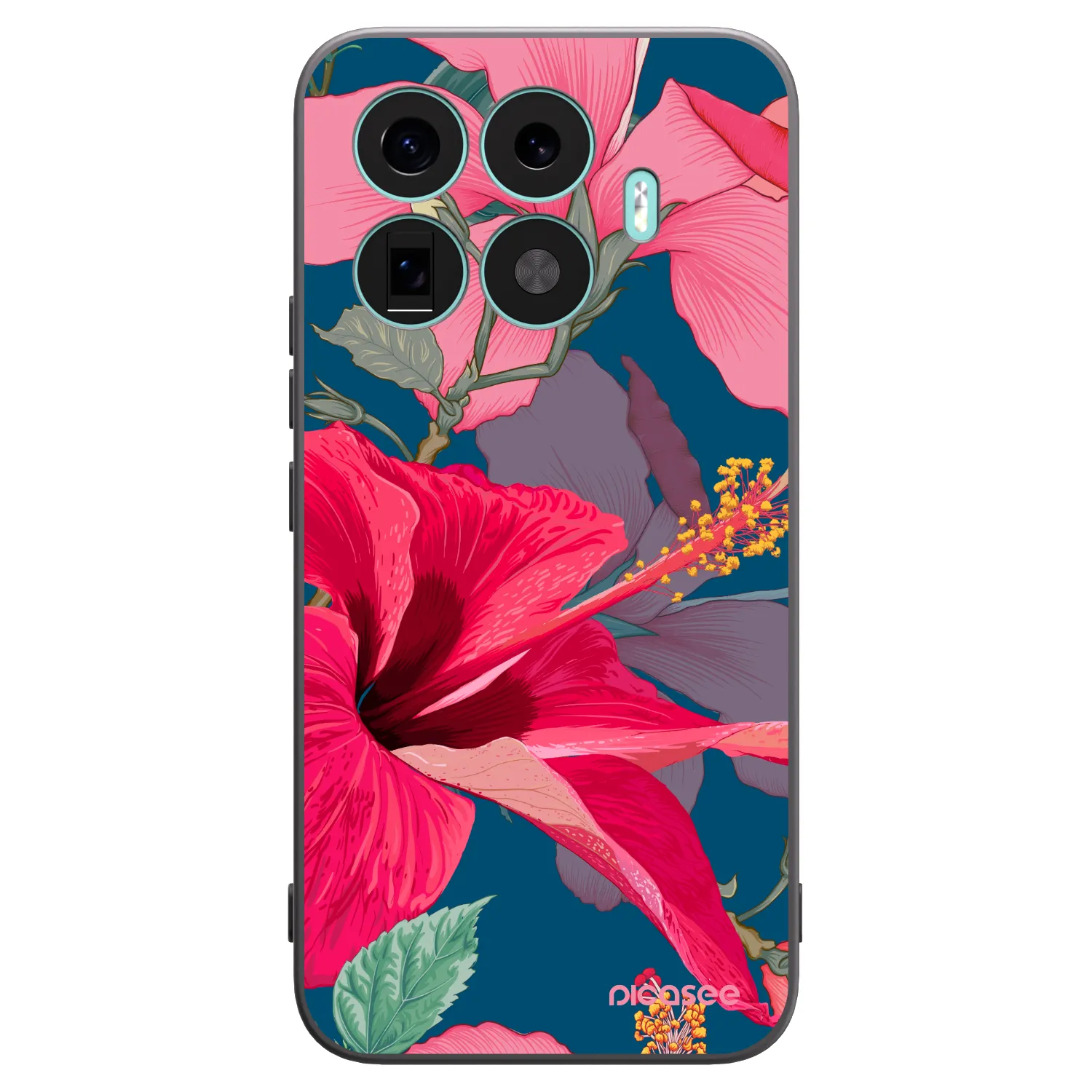 Picasee husă neagră din silicon pentru Xiaomi 17T Pro - Hibiscus