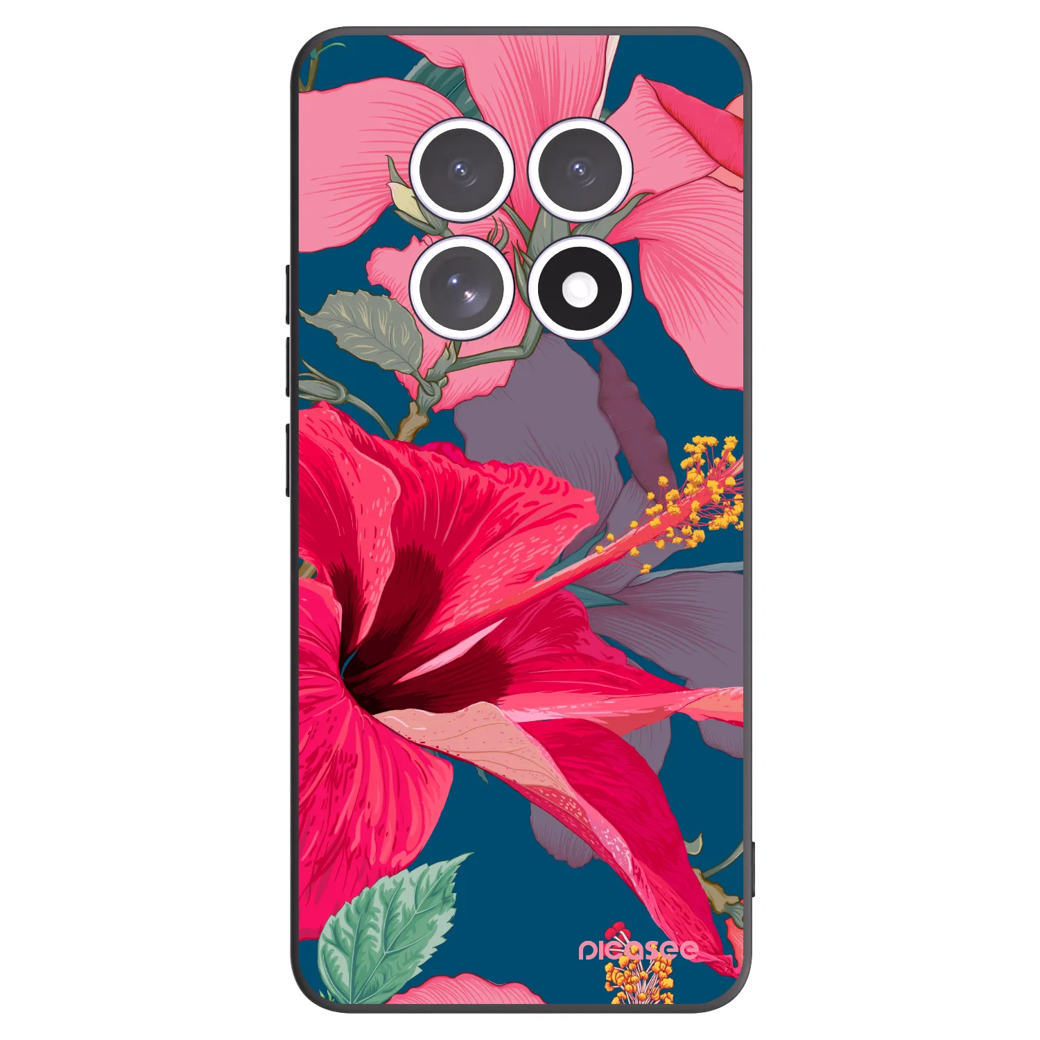 Picasee husă neagră din silicon pentru Xiaomi Redmi Note 15 5G - Hibiscus