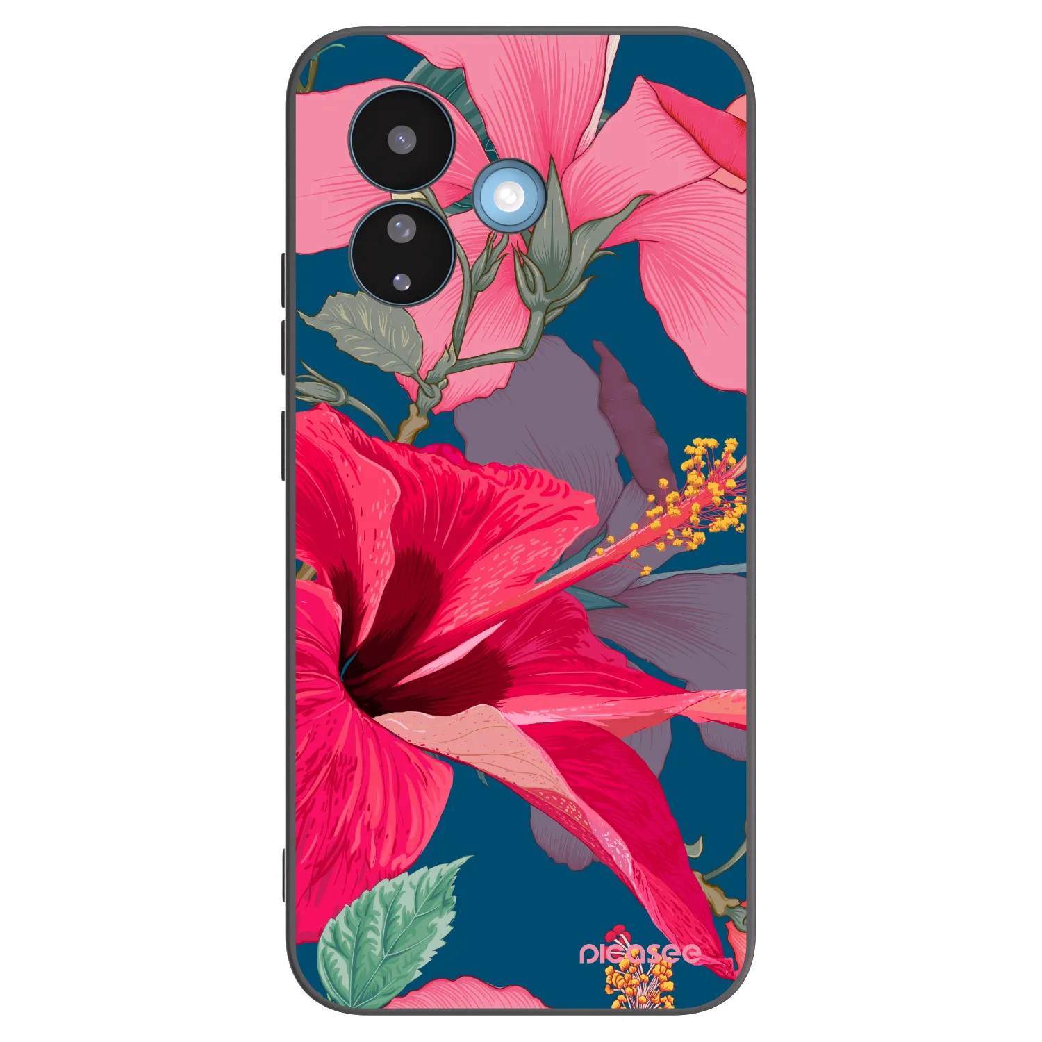 Picasee husă neagră din silicon pentru Xiaomi Redmi Note 17 Pro 5G - Hibiscus