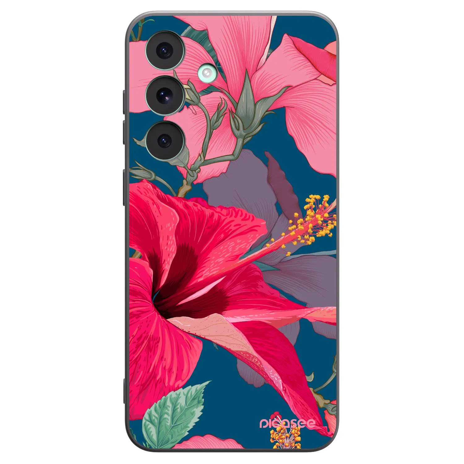 Picasee husă neagră din silicon pentru Samsung Galaxy S26 FE - Hibiscus