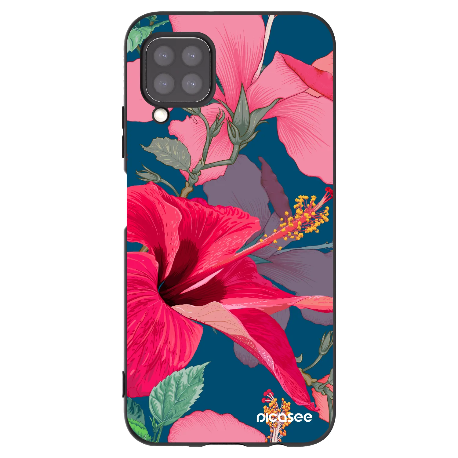 Picasee husă neagră din silicon pentru Huawei P40 Lite - Hibiscus