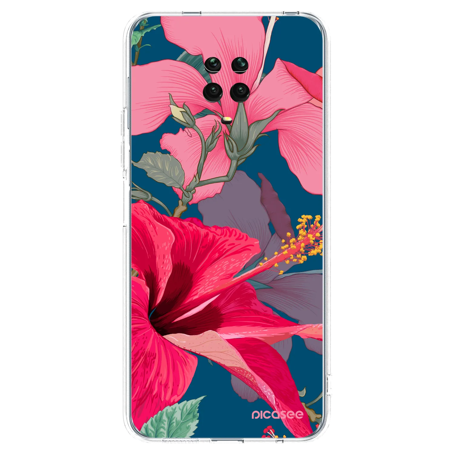 Picasee husă transparentă din silicon pentru Xiaomi Redmi Note 9 Pro - Hibiscus
