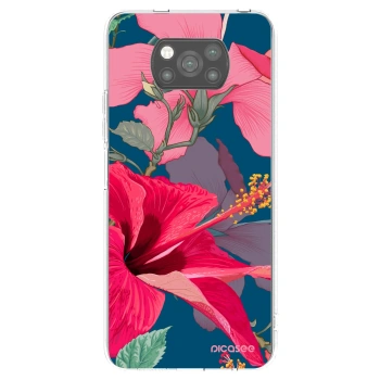 Picasee husă neagră din silicon pentru Xiaomi Poco X3 - Hibiscus